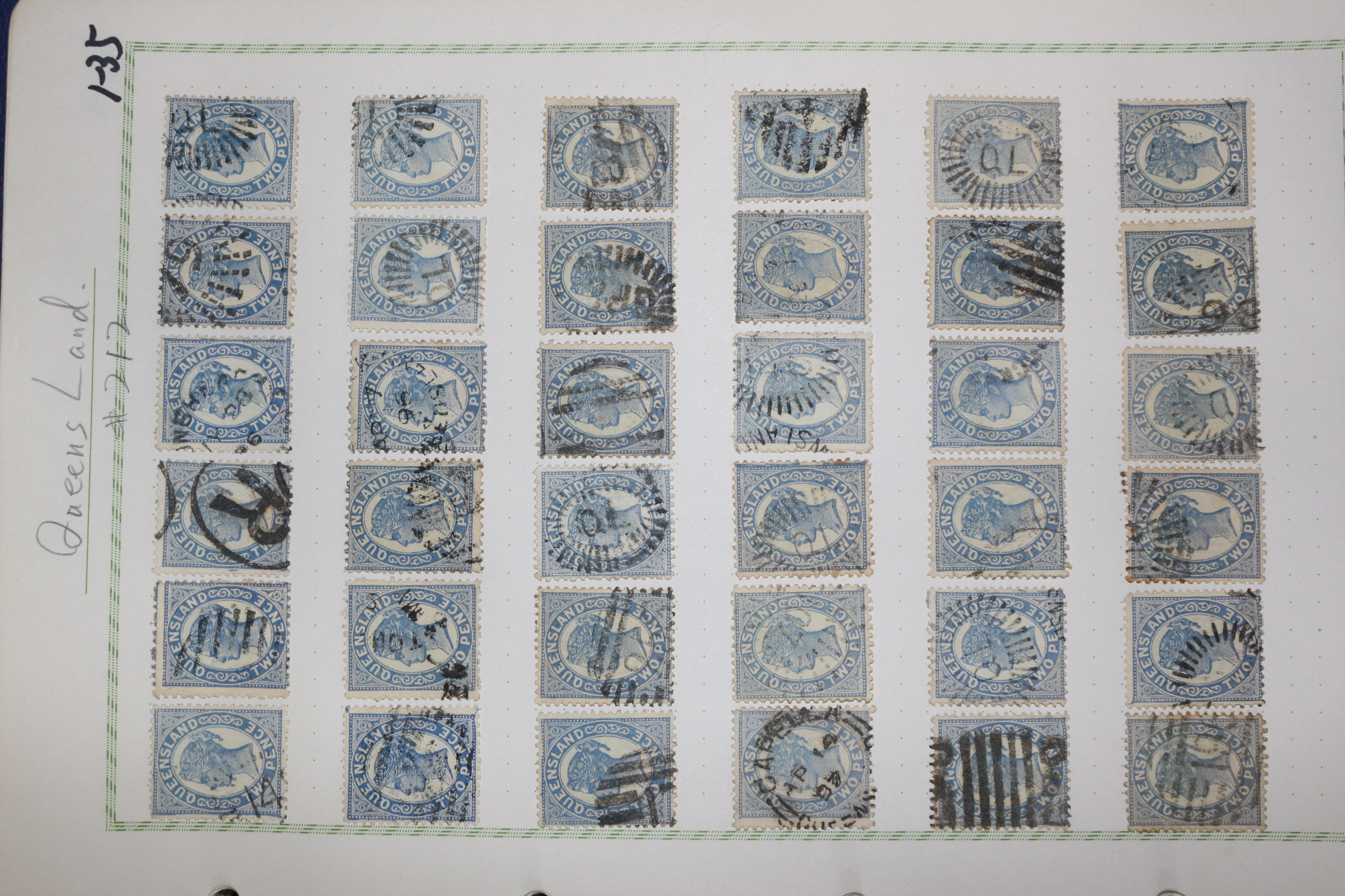 1-35 100년전후의 Queensland 우표 36장