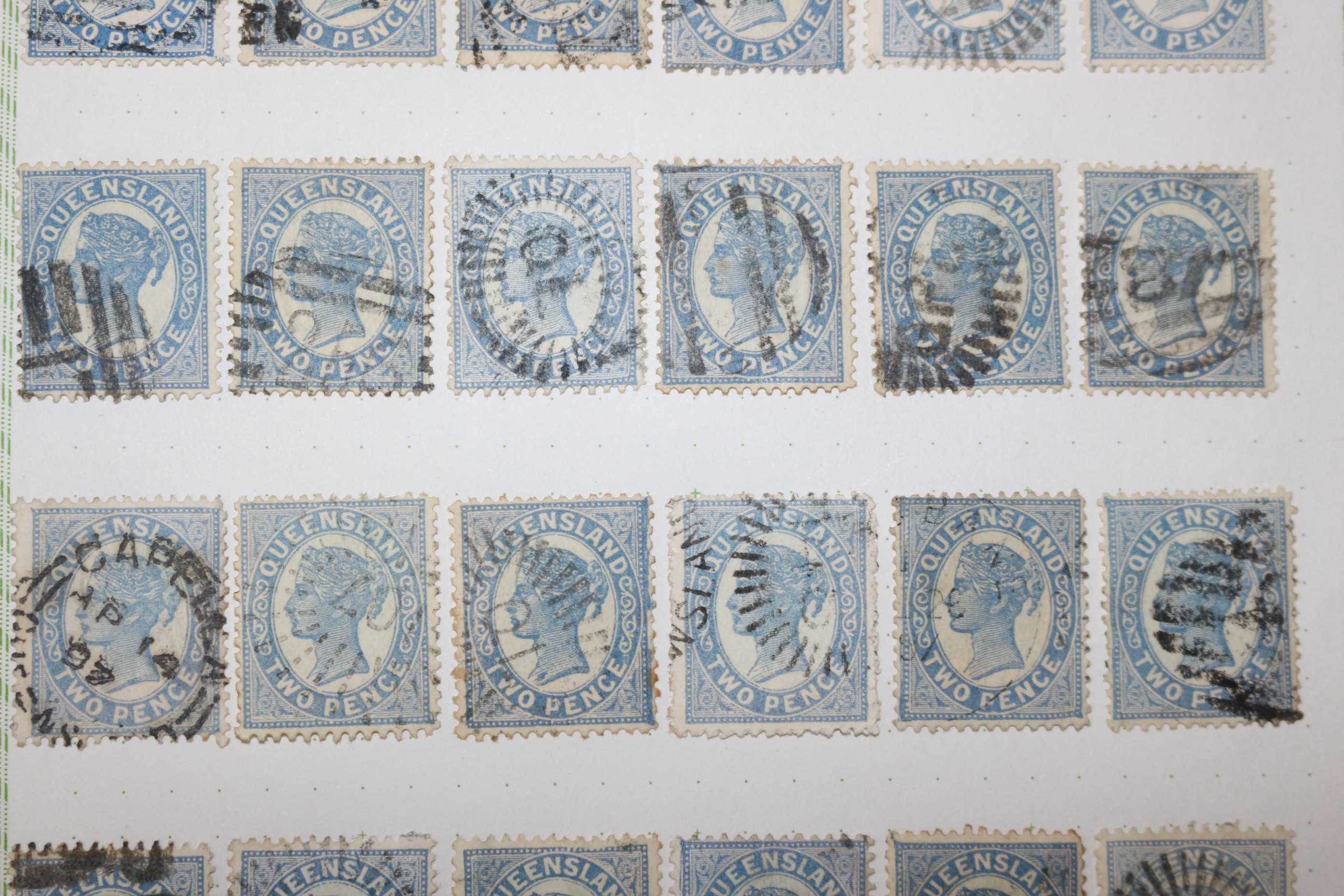 1-35 100년전후의 Queensland 우표 36장
