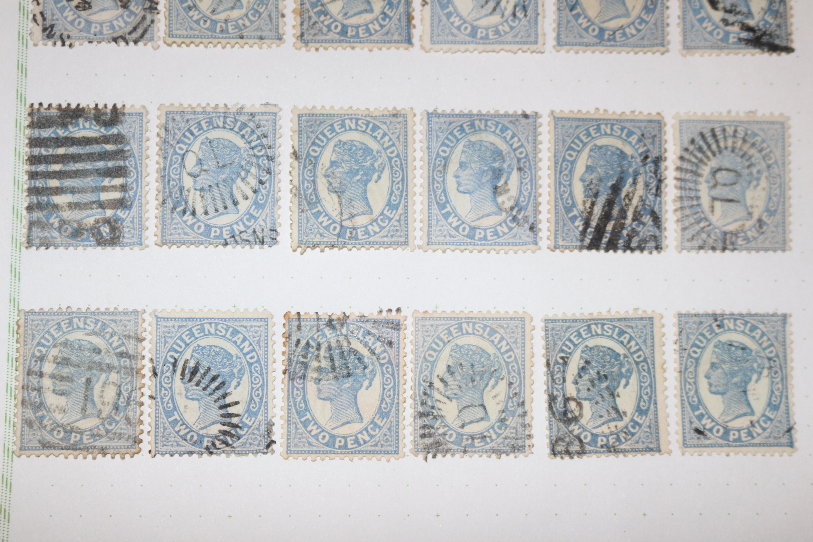 1-35 100년전후의 Queensland 우표 36장