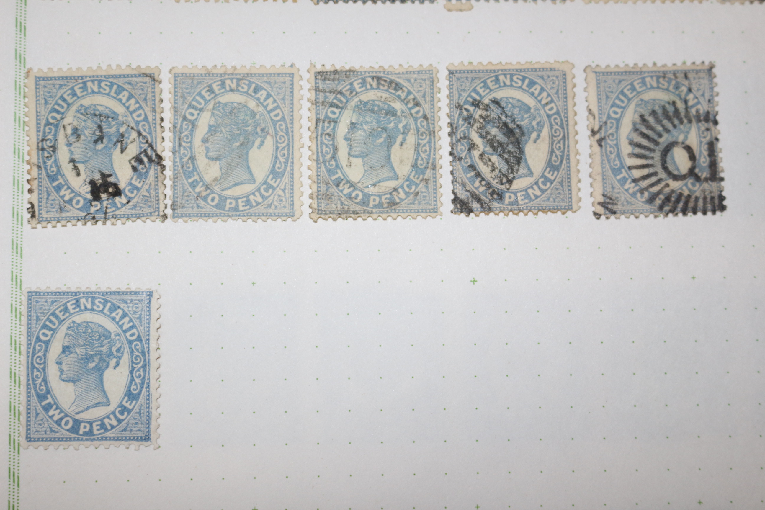 1-36 100년전후의 Queensland 우표 18장