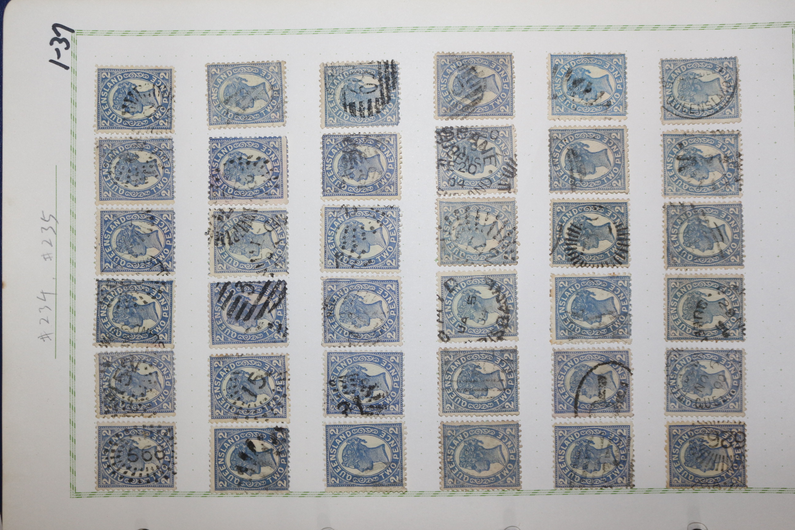 1-37 100년전후의 Queensland 우표 36장