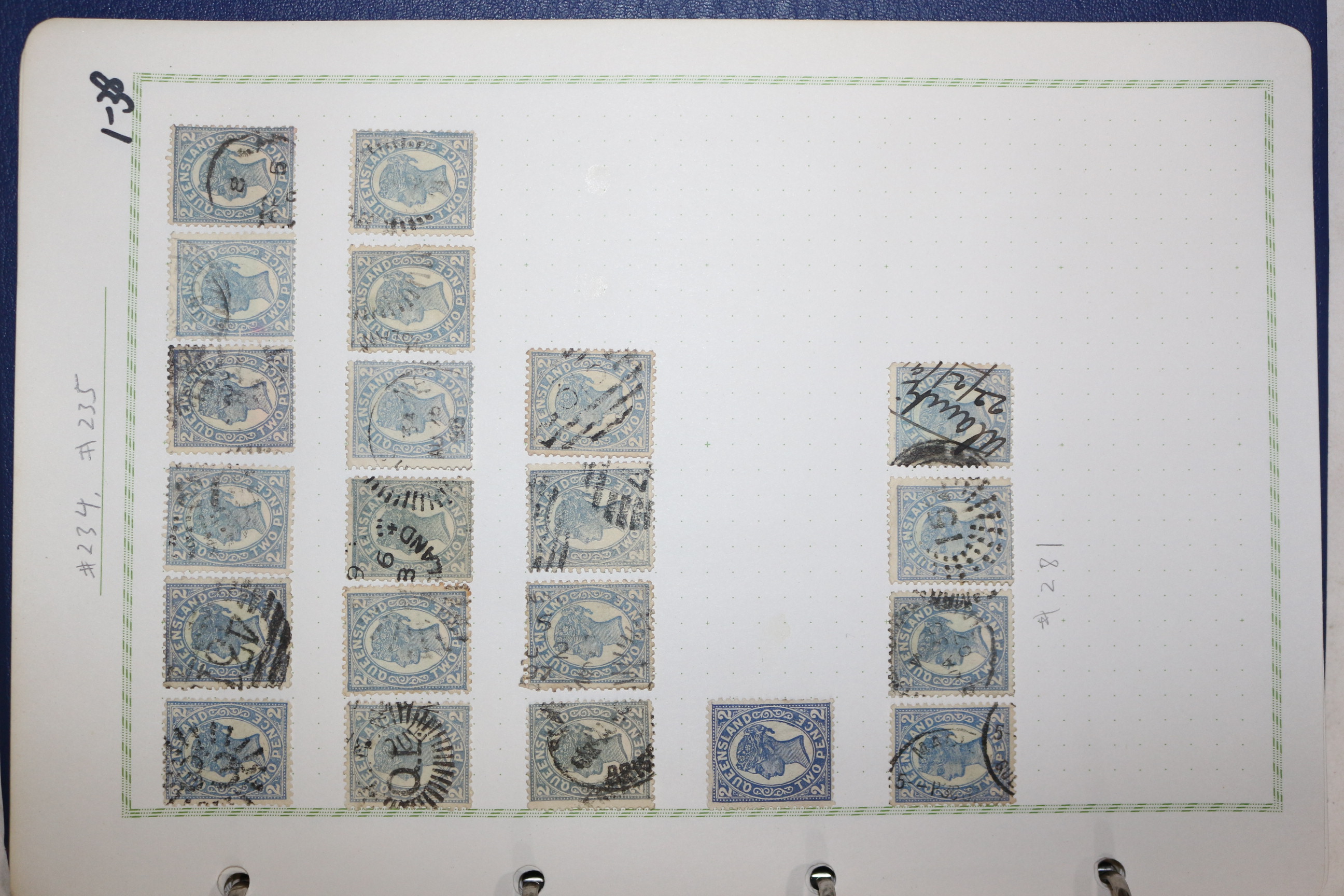 1-38 100년전후의 Queensland 우표 21장