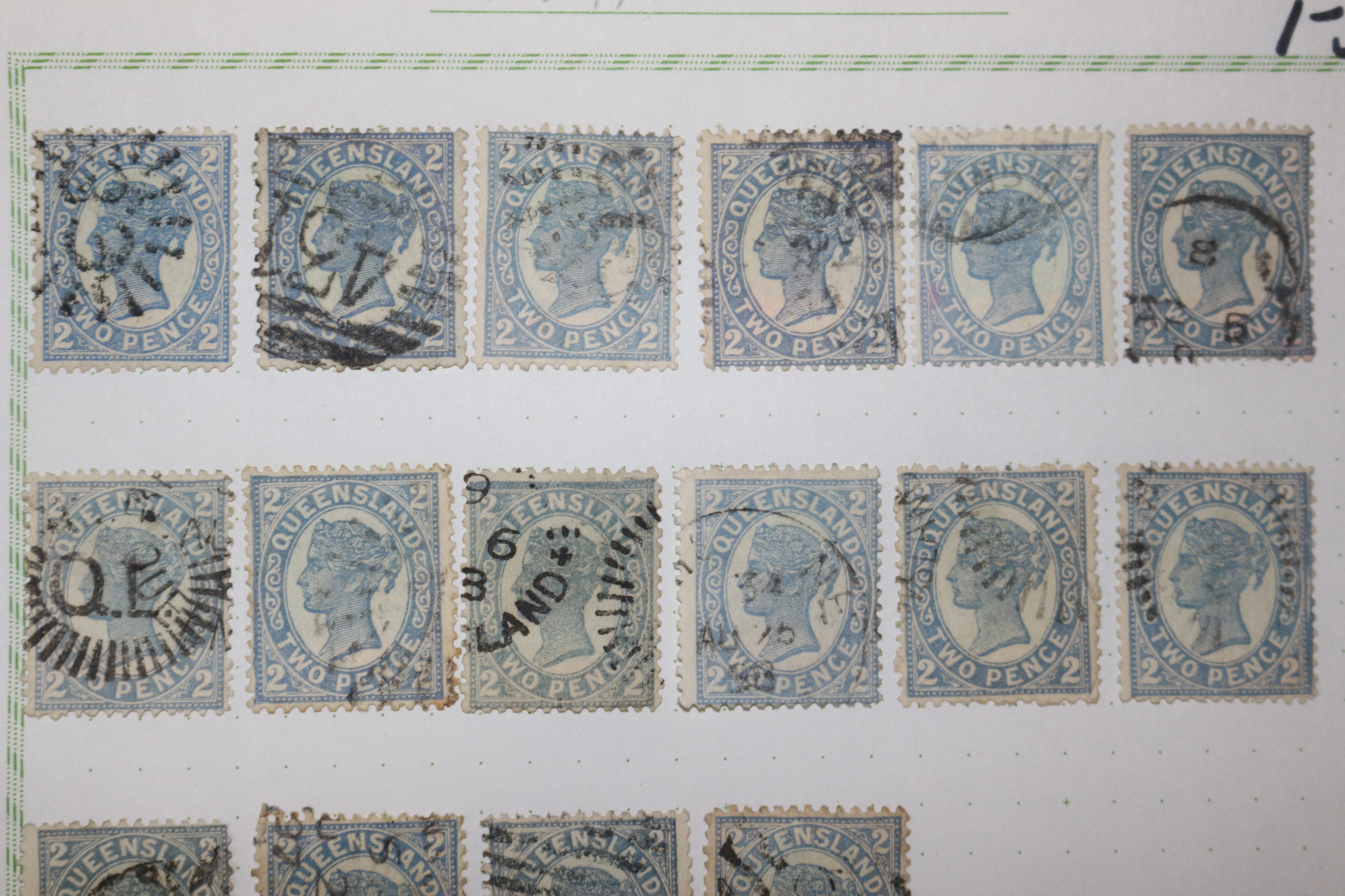 1-38 100년전후의 Queensland 우표 21장