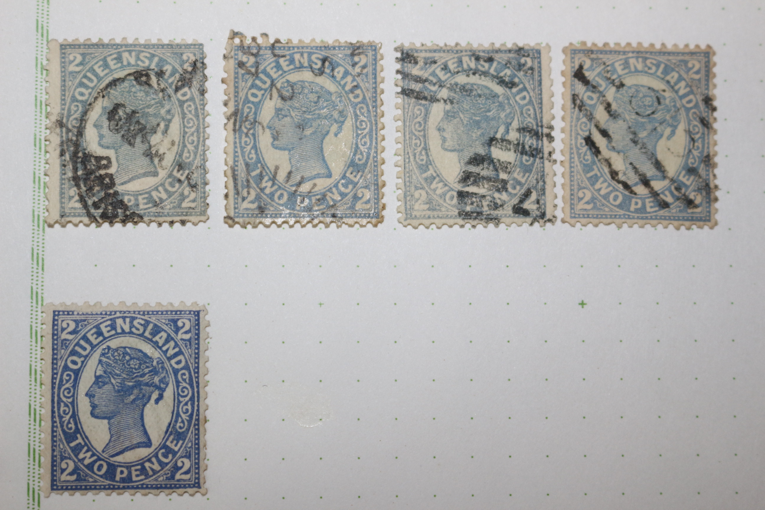 1-38 100년전후의 Queensland 우표 21장