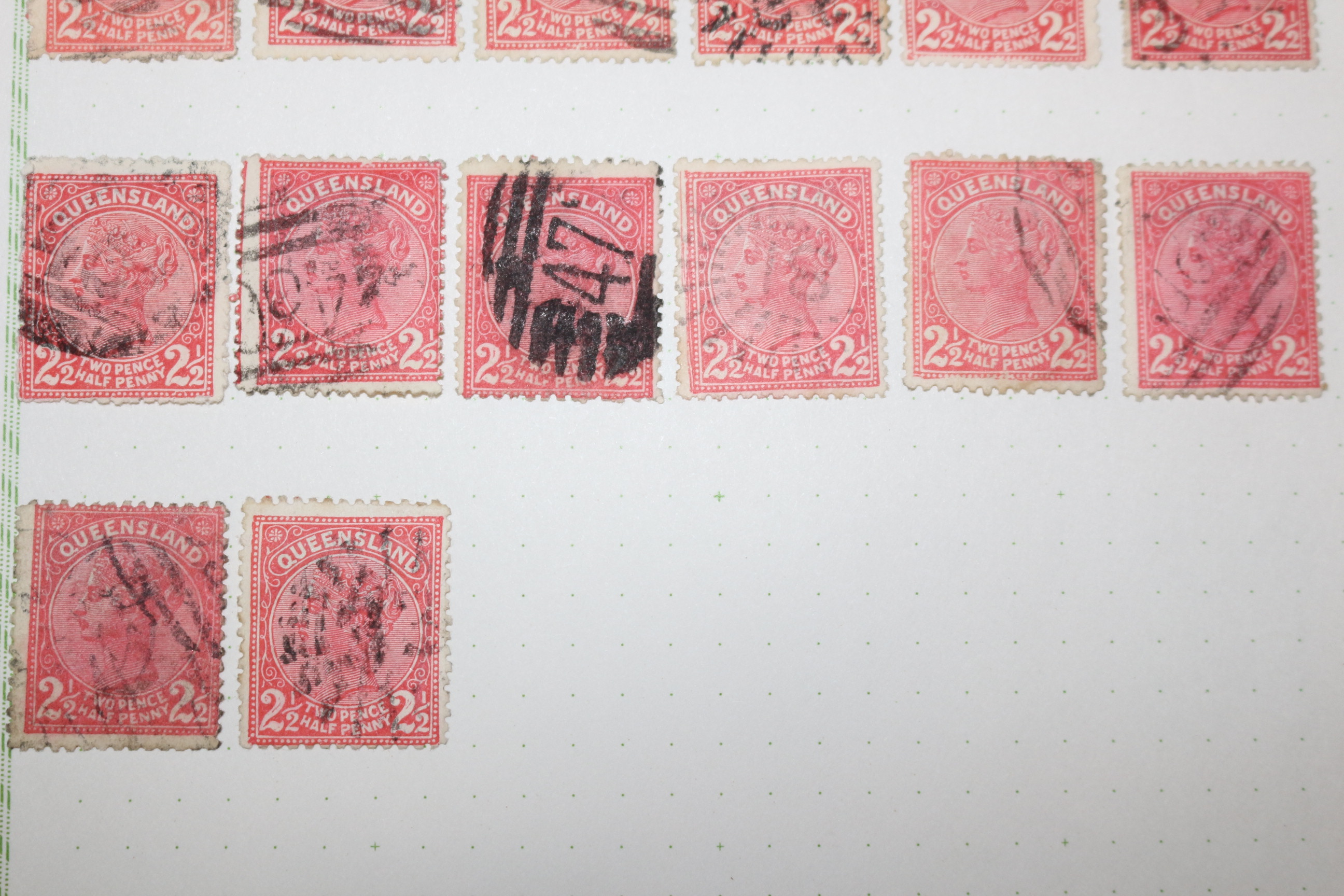 1-40 100년전후의 Queensland 우표 20장