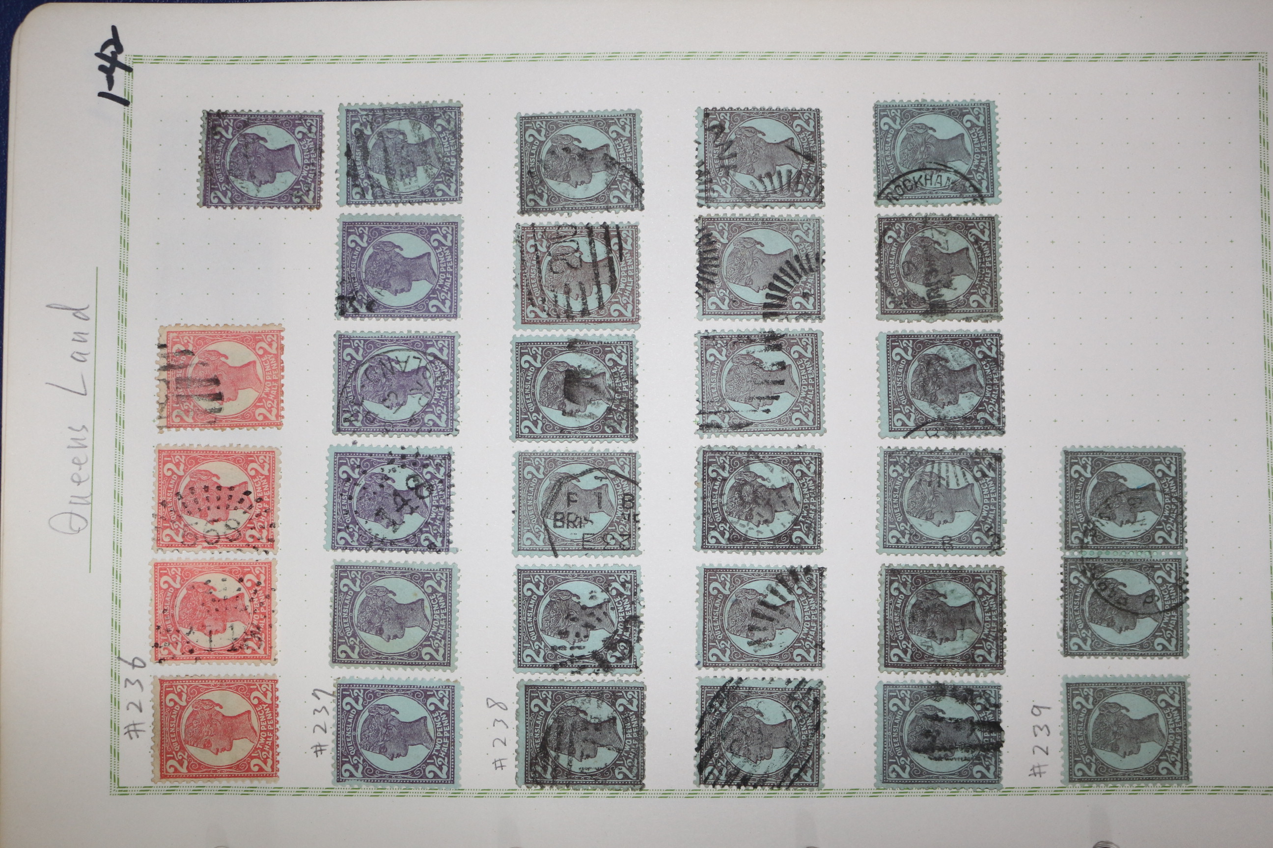1-42 100년전후의 Queensland 우표 32장