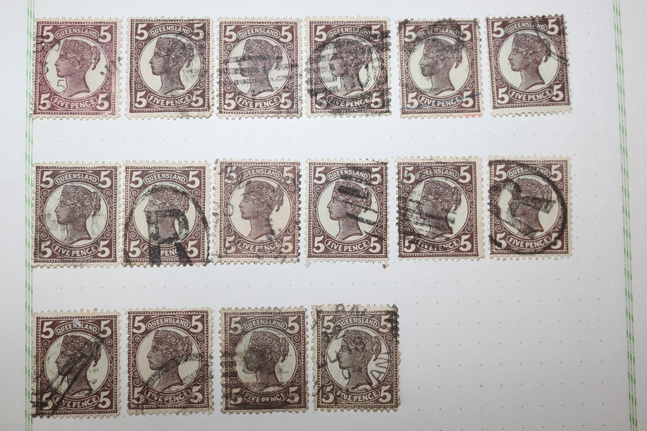 1-48 100년전후의 Queensland 우표 23장