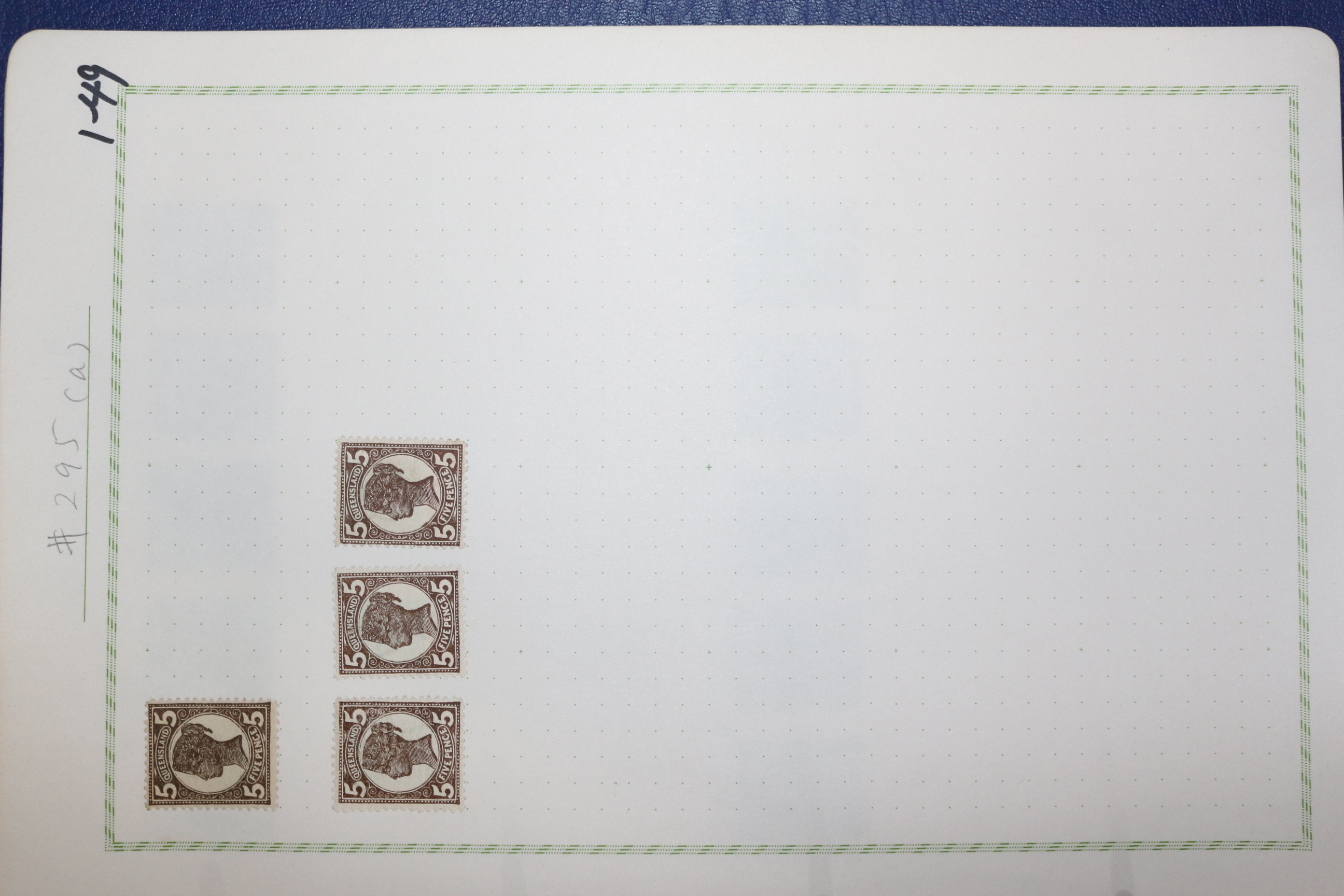 1-49 100년전후의 Queensland 우표 4장