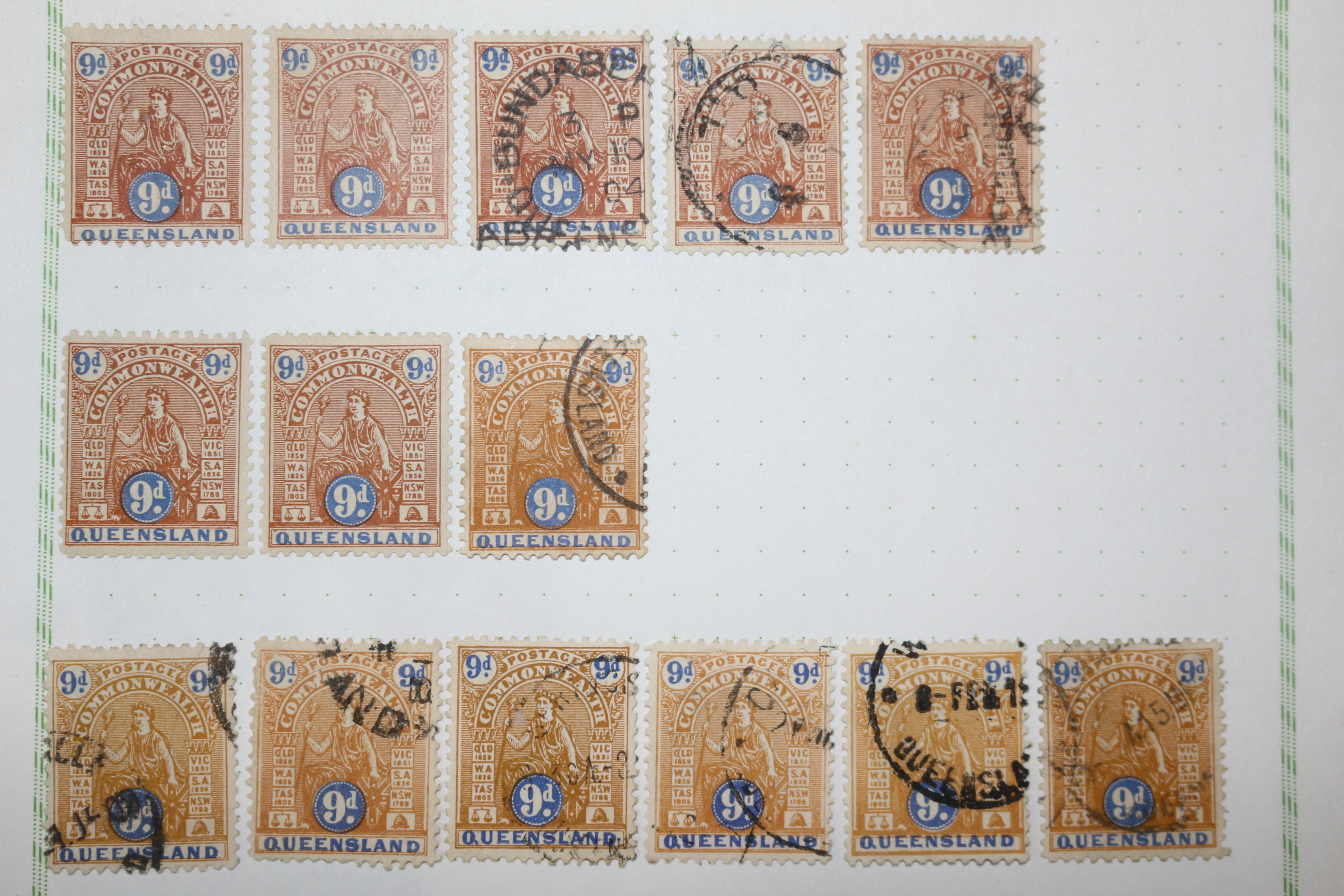 1-55 100년전후의 Queensland 우표 14장