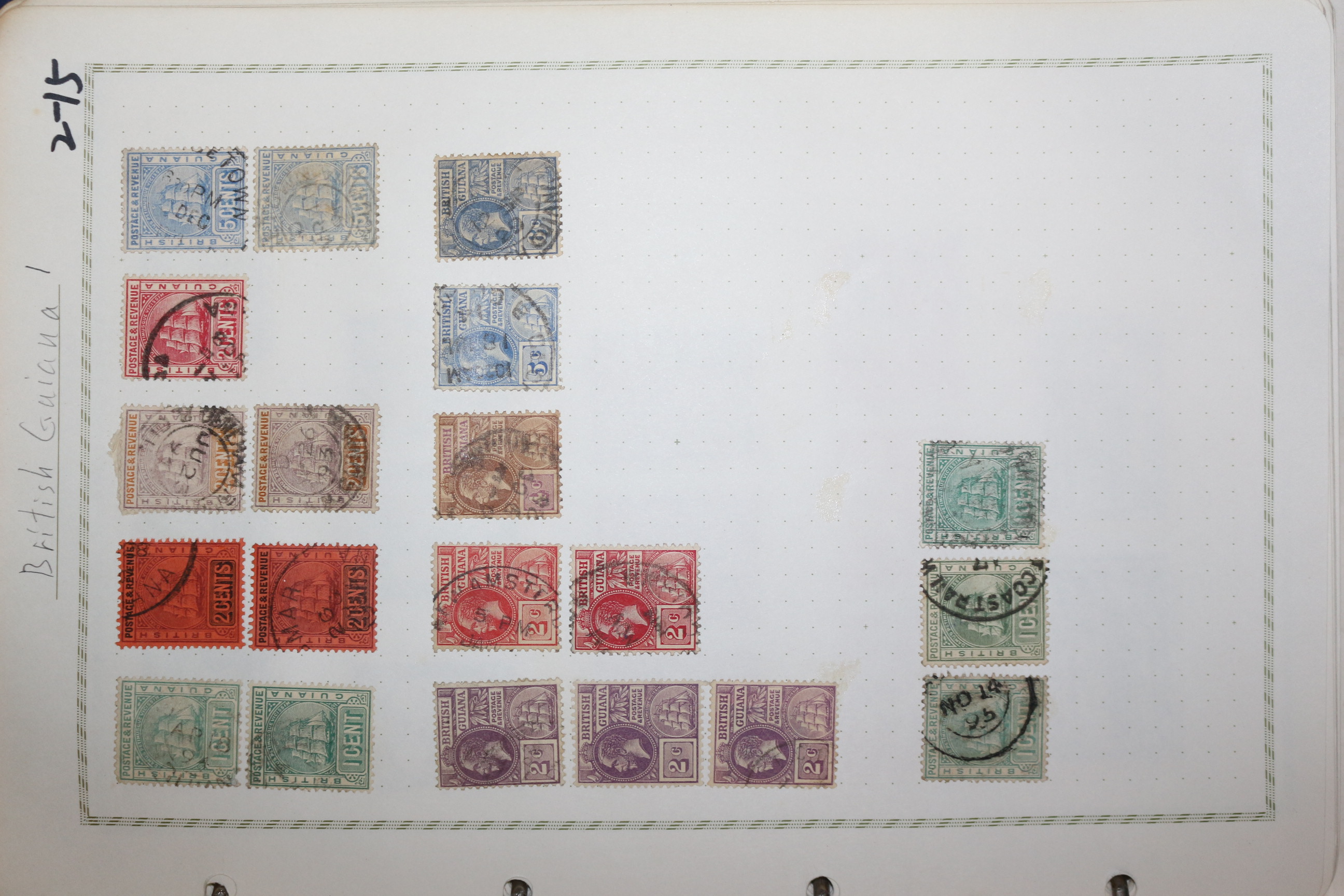 2-15 100년전후의 영국령 기아나 British Guiana 우표 20장