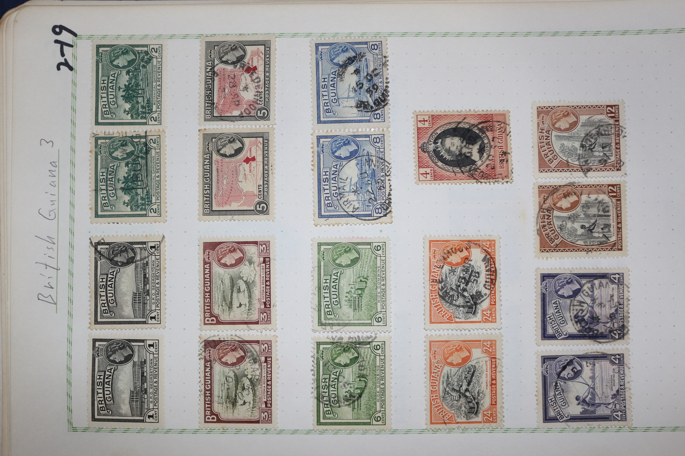 2-19 100년전후의 영국령 기아나 British Guiana 우표 19장