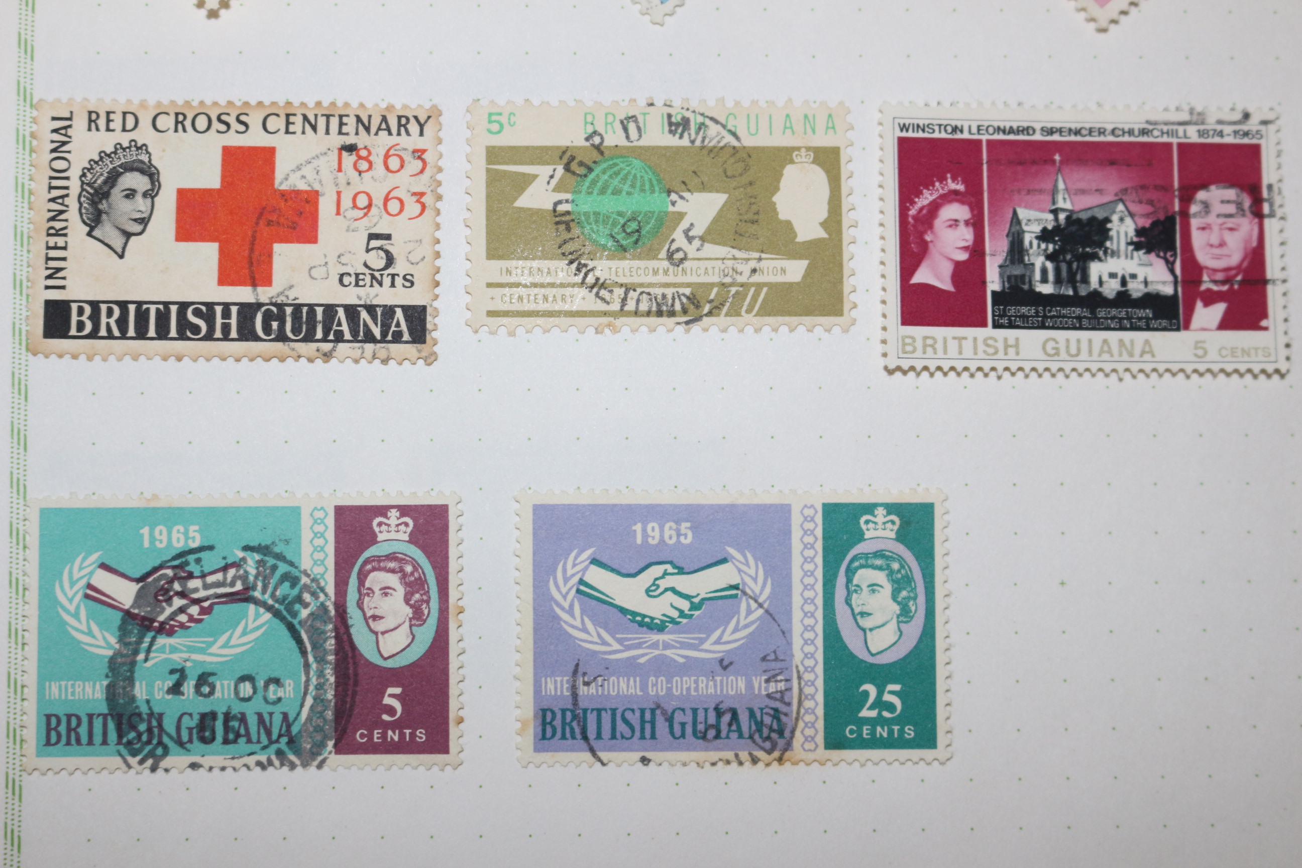 2-20 100년전후의 영국령 기아나 British Guiana 우표 13장