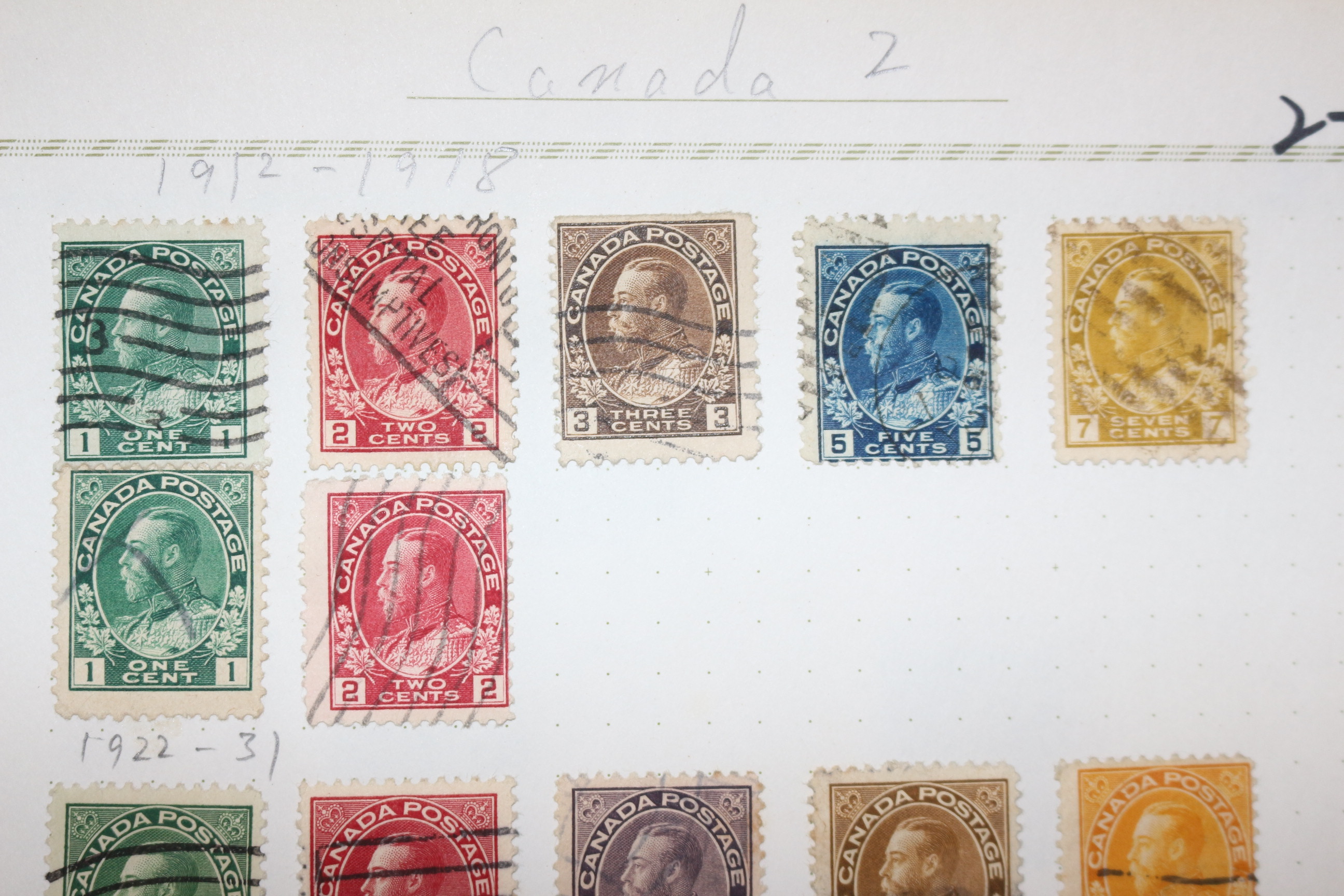 2-29 1912년~1918년 캐나다 canada 우표 30장