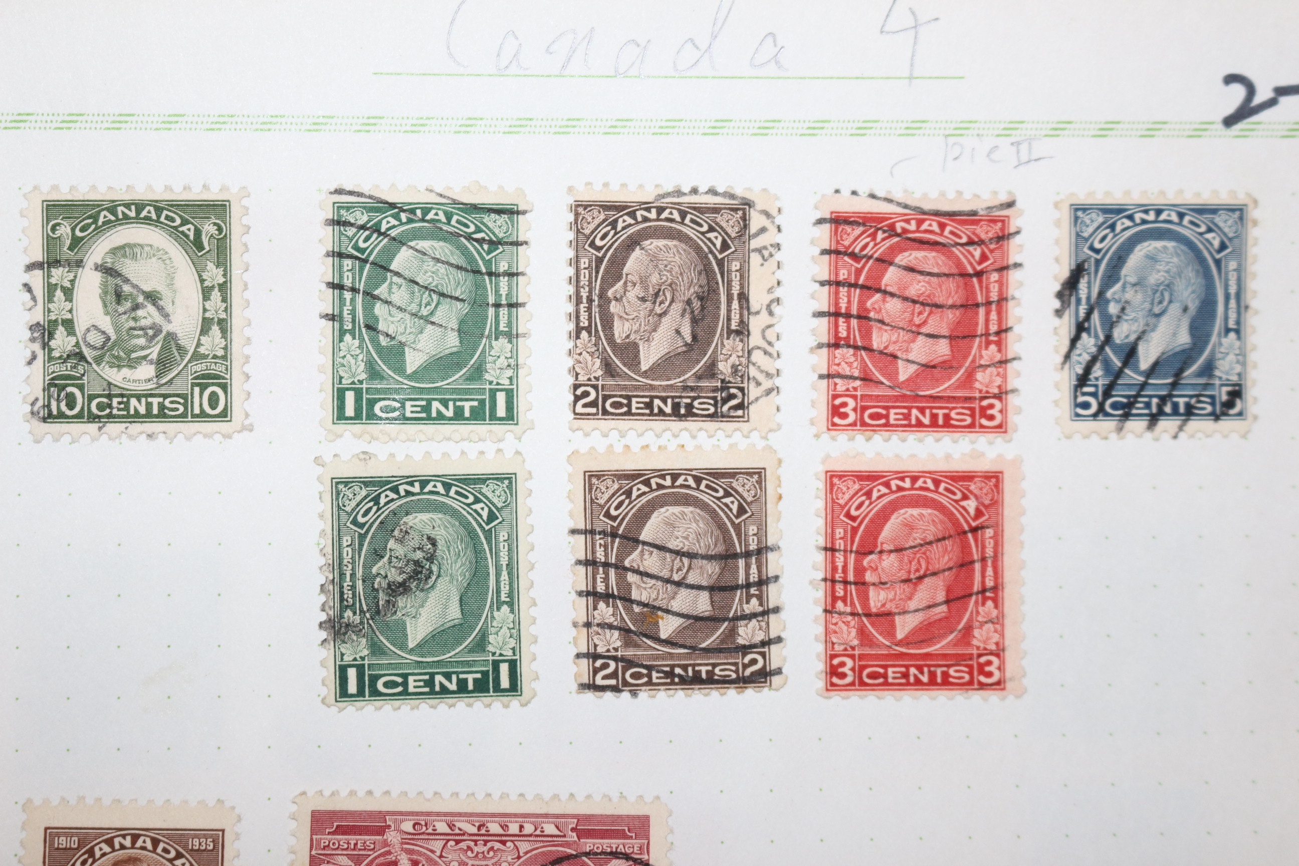 2-31 100년전후의 캐나다 canada 우표 20장
