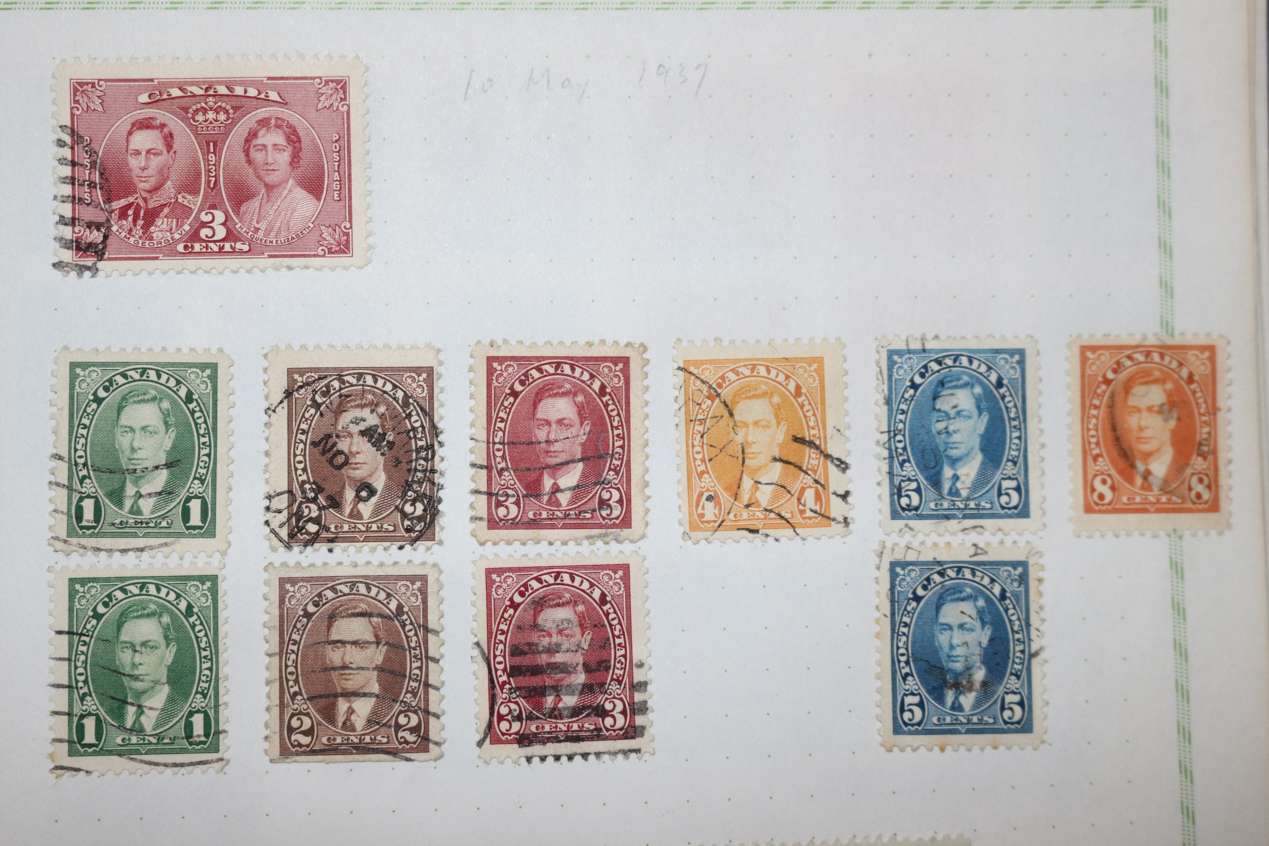 2-32 100년전후의 캐나다 canada 우표 18장