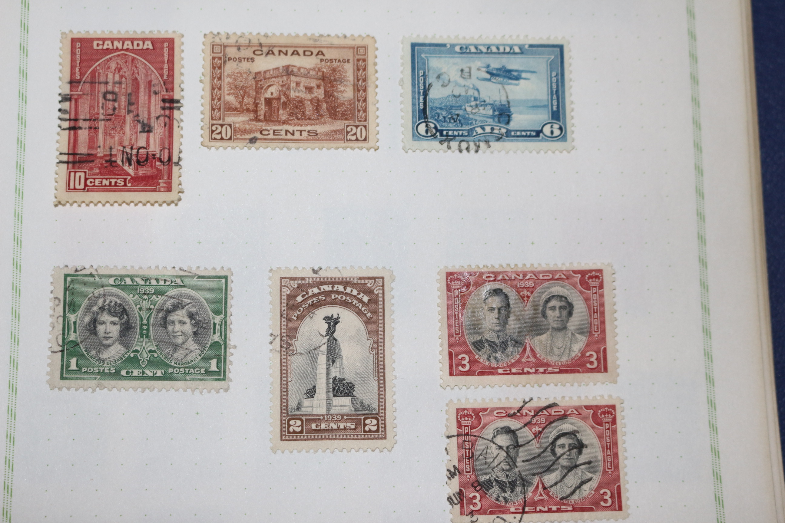 2-32 100년전후의 캐나다 canada 우표 18장