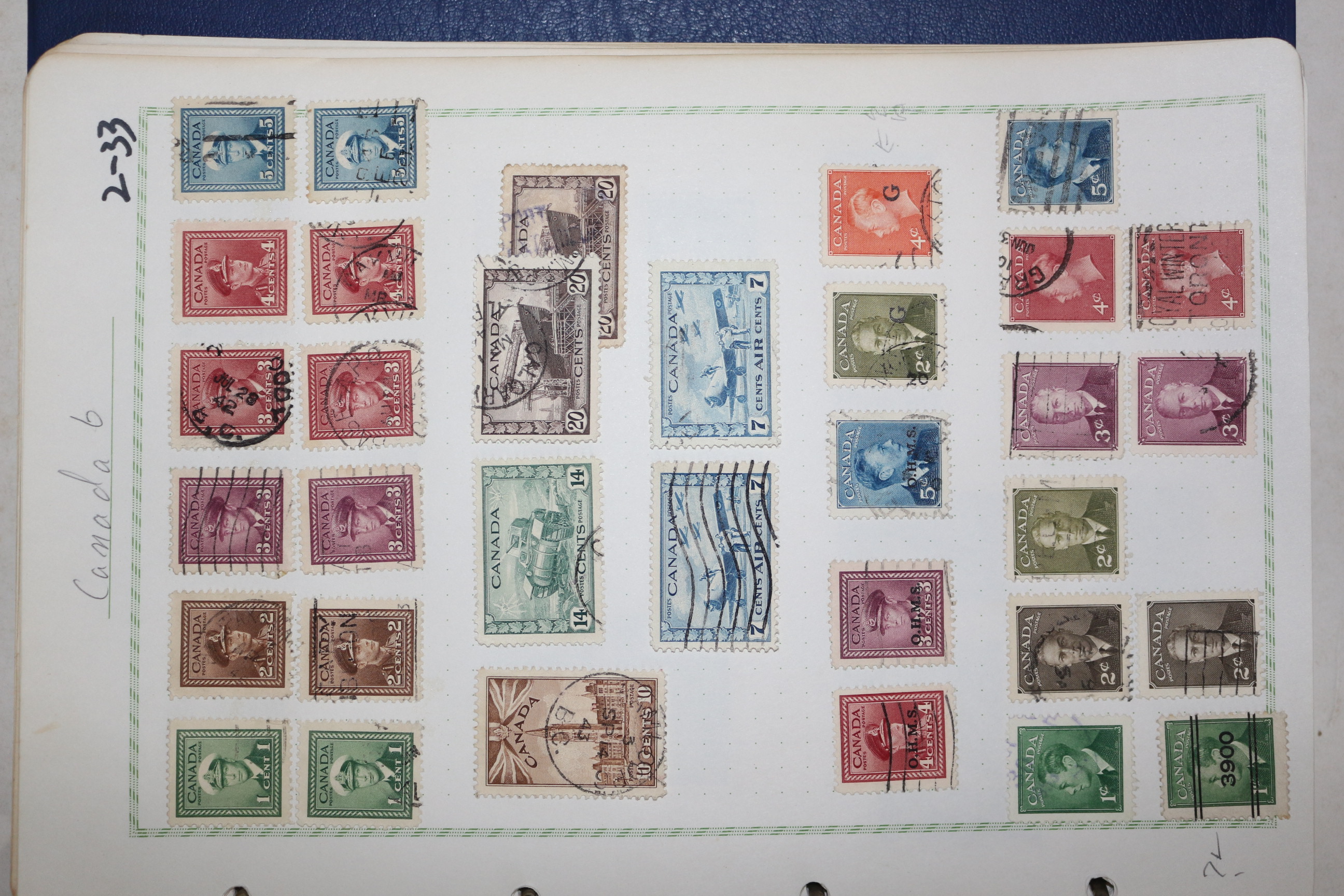 2-33 100년전후의 캐나다 canada 우표 33장