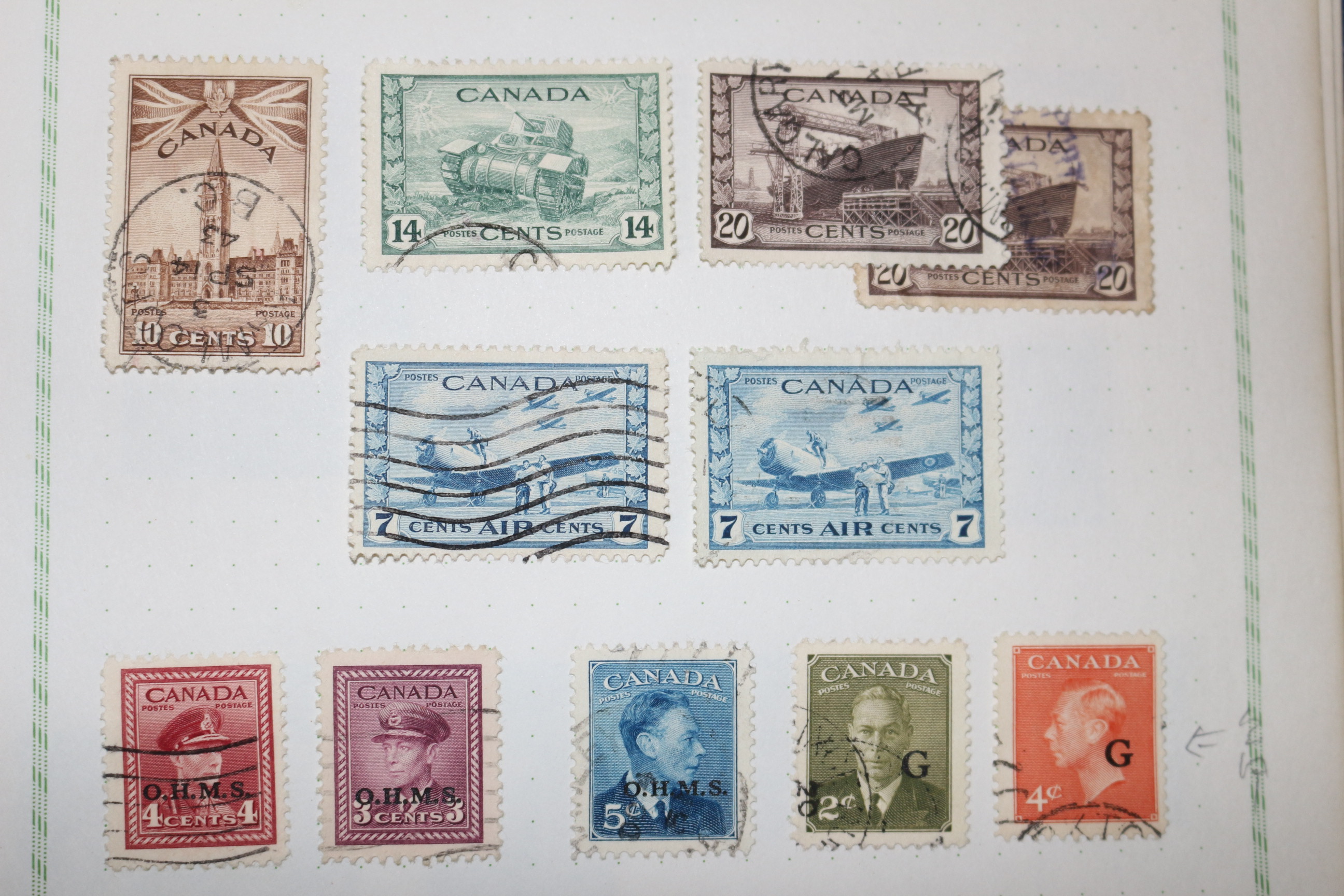 2-33 100년전후의 캐나다 canada 우표 33장