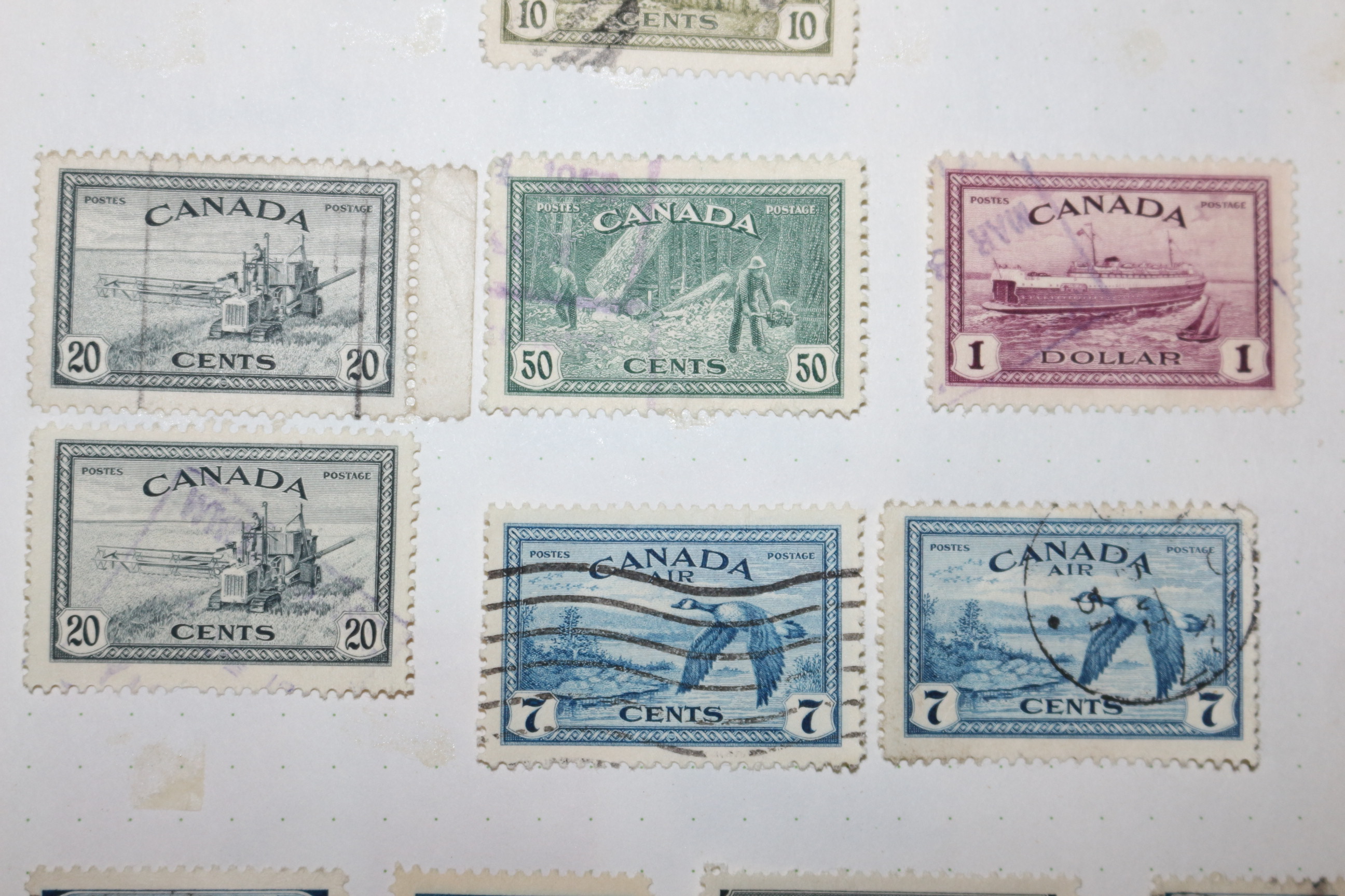 2-34 100년전후의 캐나다 canada 우표 17장
