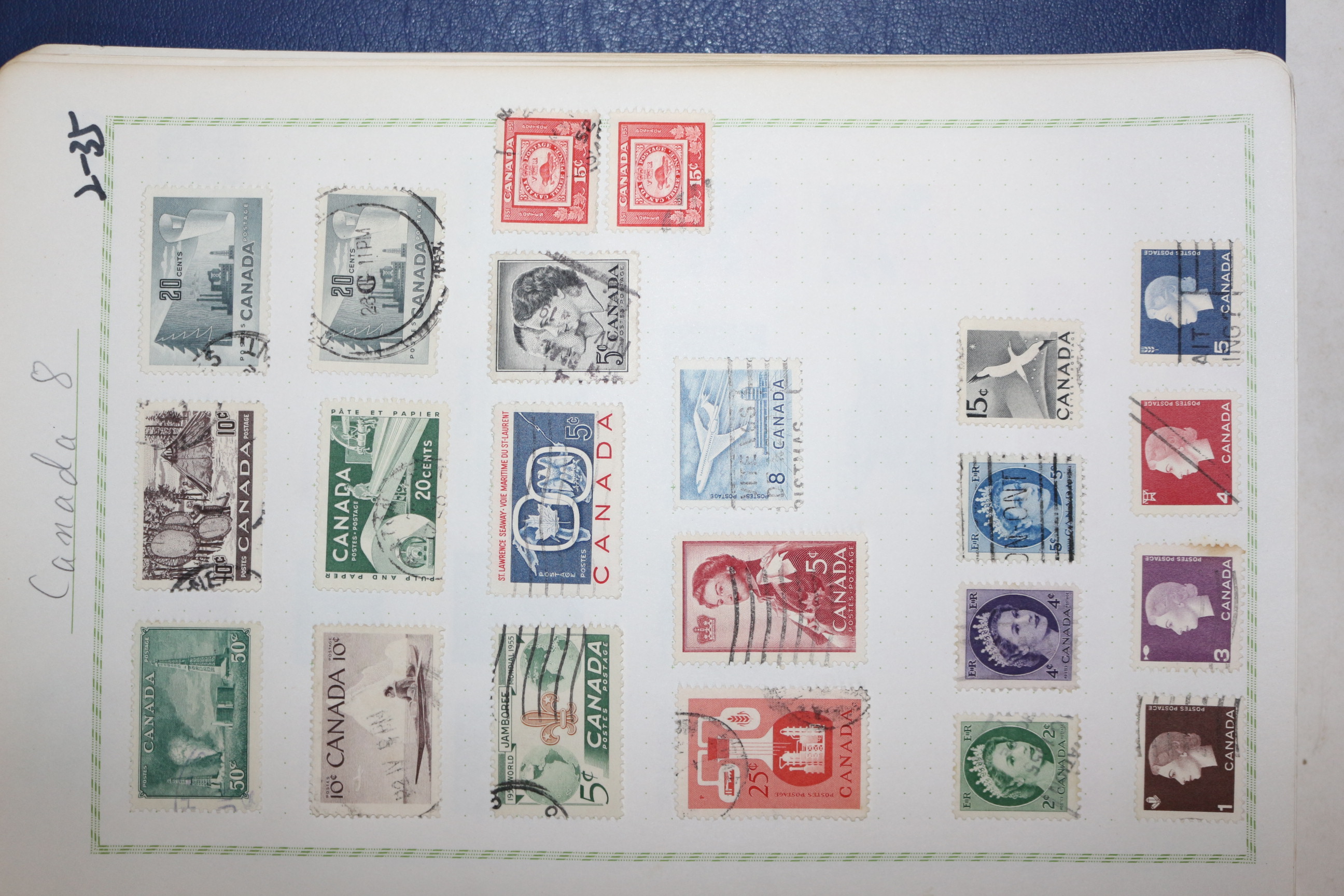 2-35 100년전후의 캐나다 canada 우표 22장