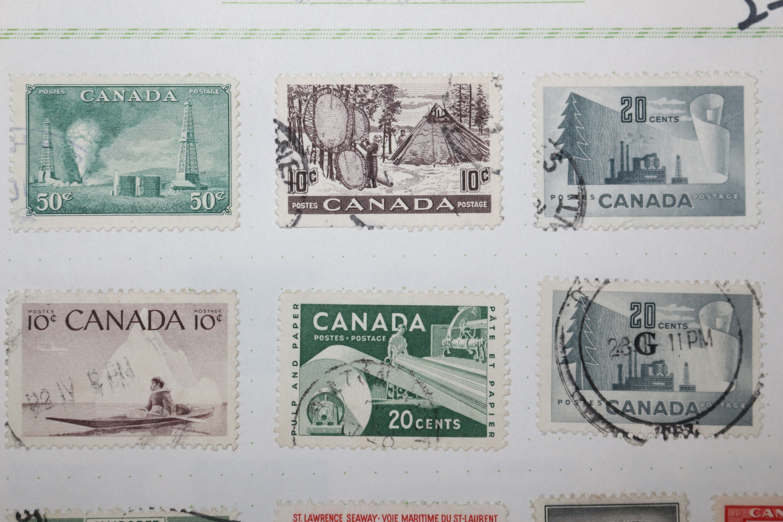 2-35 100년전후의 캐나다 canada 우표 22장
