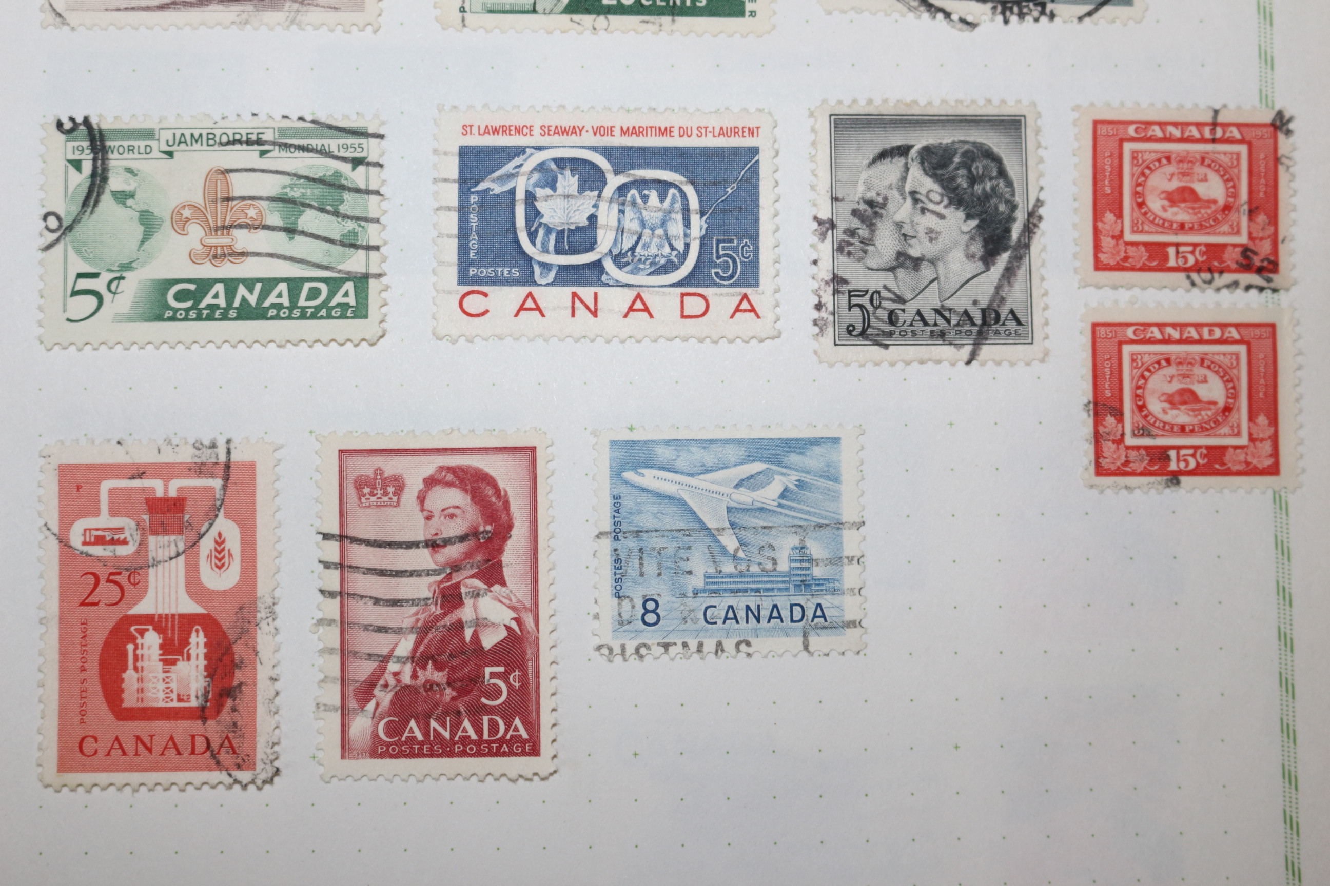2-35 100년전후의 캐나다 canada 우표 22장