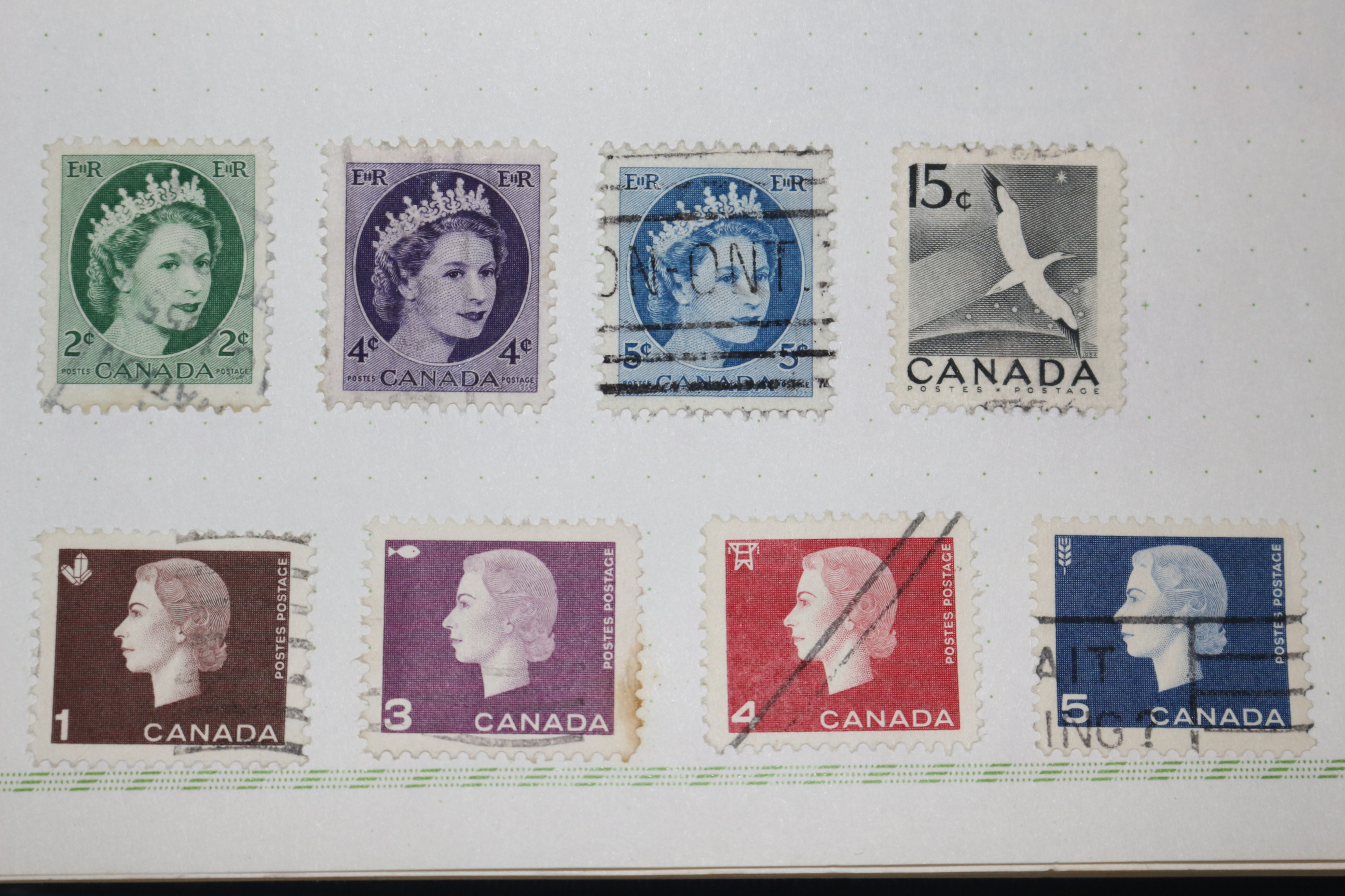 2-35 100년전후의 캐나다 canada 우표 22장