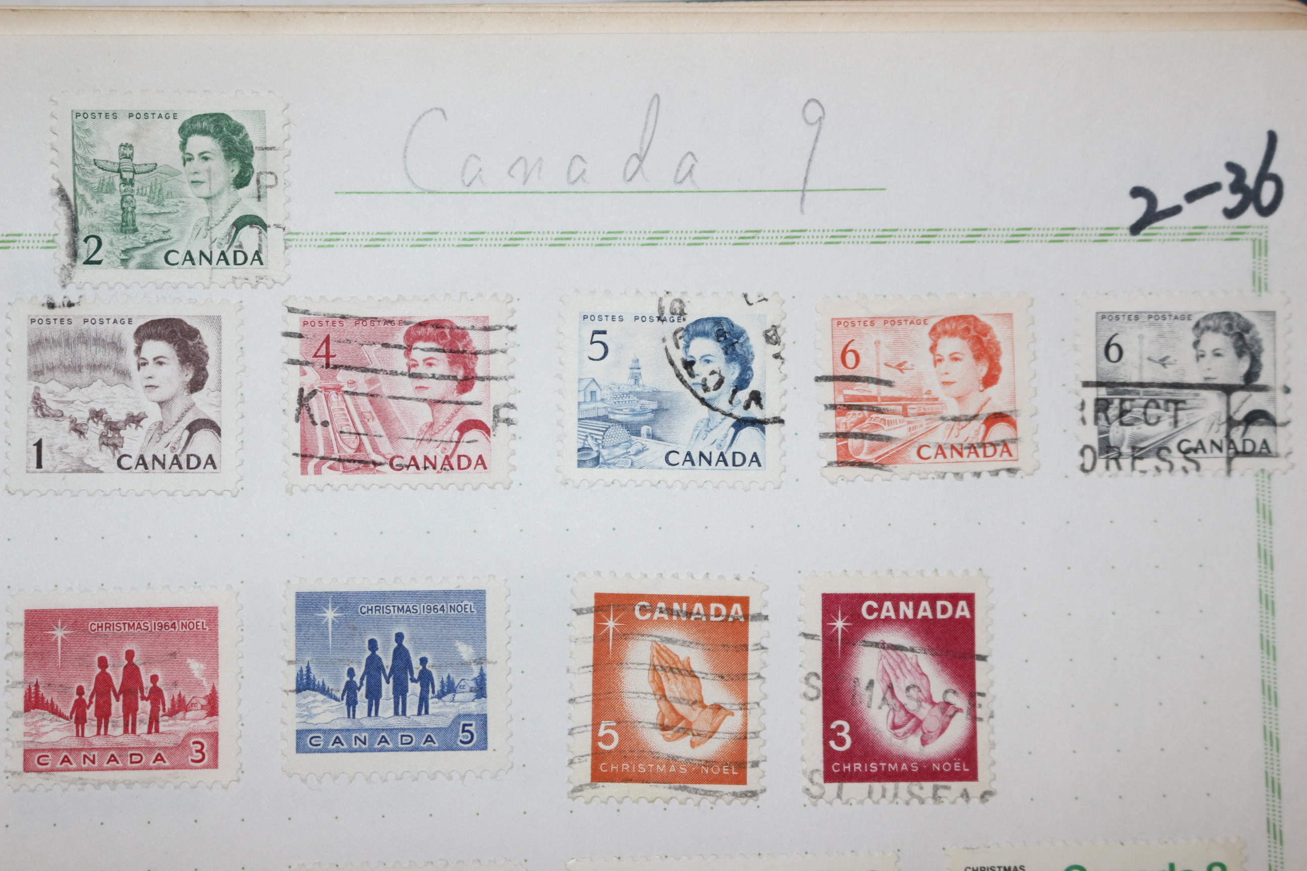 2-36 100년전후의 캐나다 canada 우표 28장