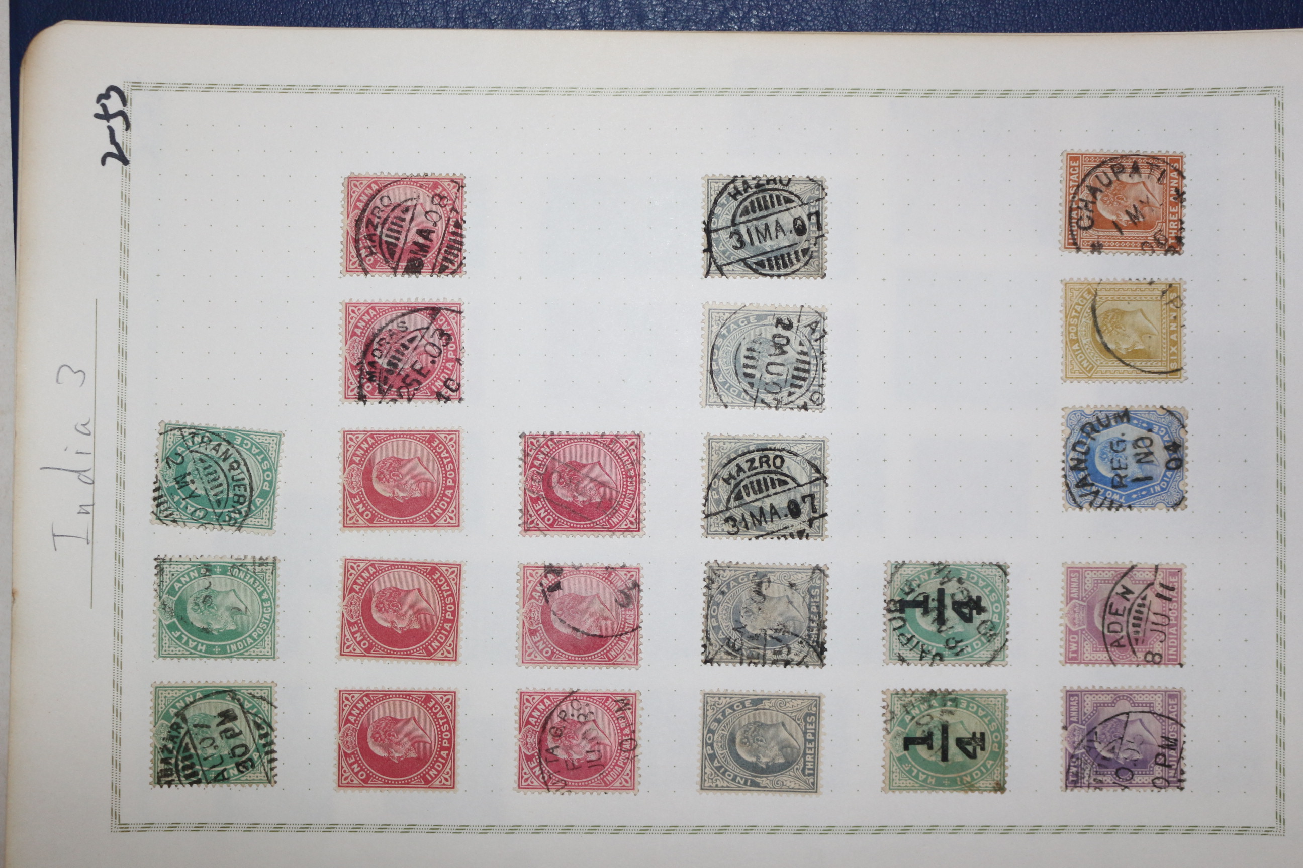 2-53 100년전후의 인도 india 우표 23장