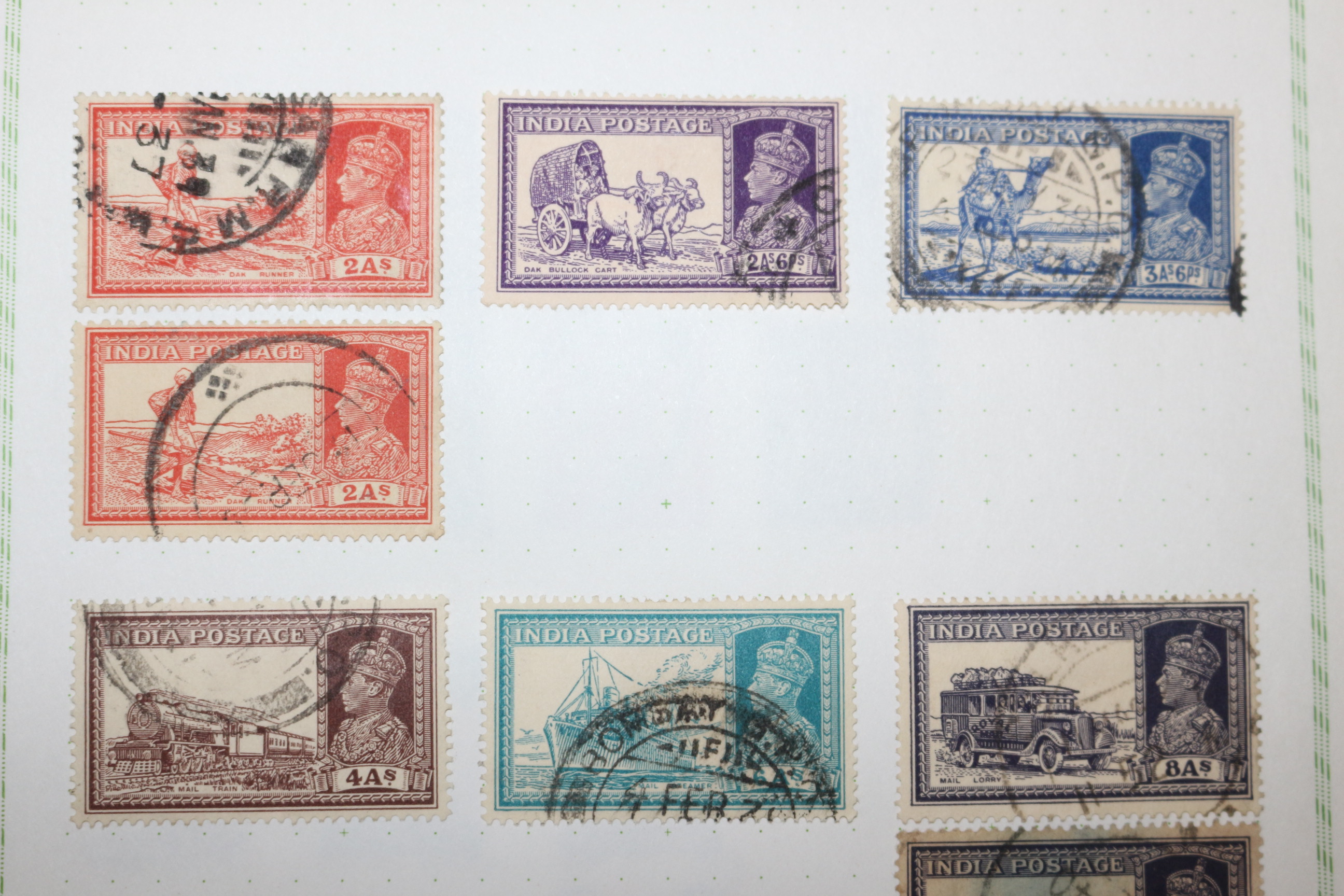 2-56 100년전후의 인도 india 우표 18장