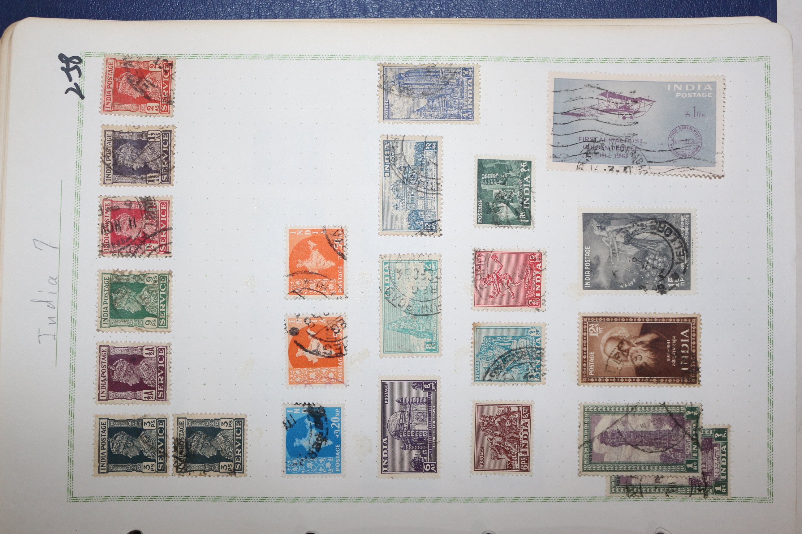 2-58 100년전후의 인도 india 우표 23장