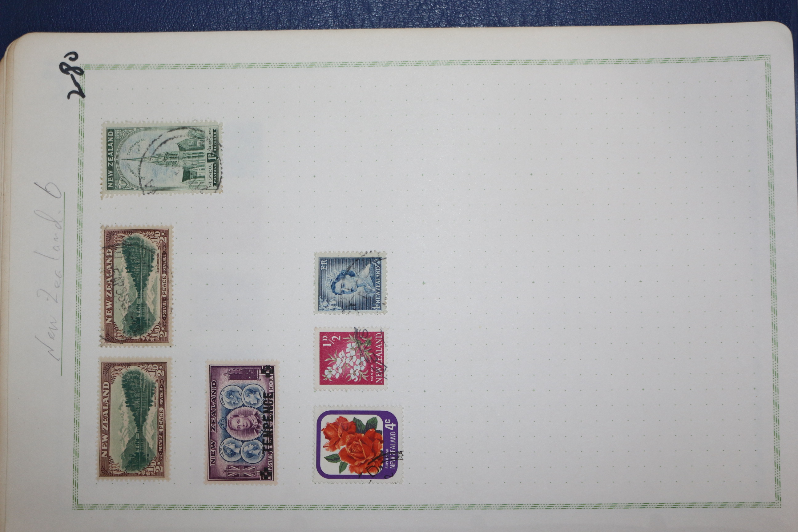 2-80 100년 전후의 뉴질랜드 new zealand 우표 7장