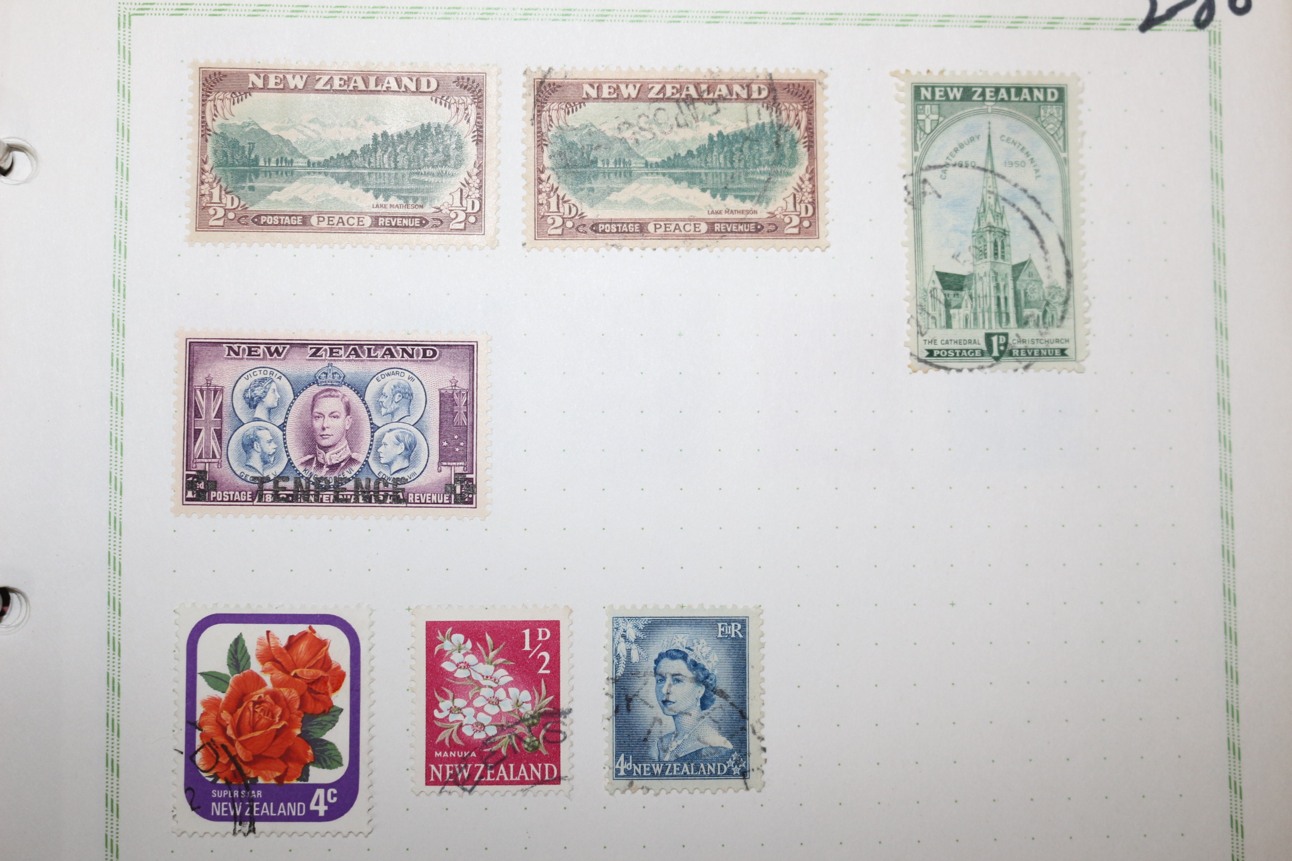 2-80 100년 전후의 뉴질랜드 new zealand 우표 7장