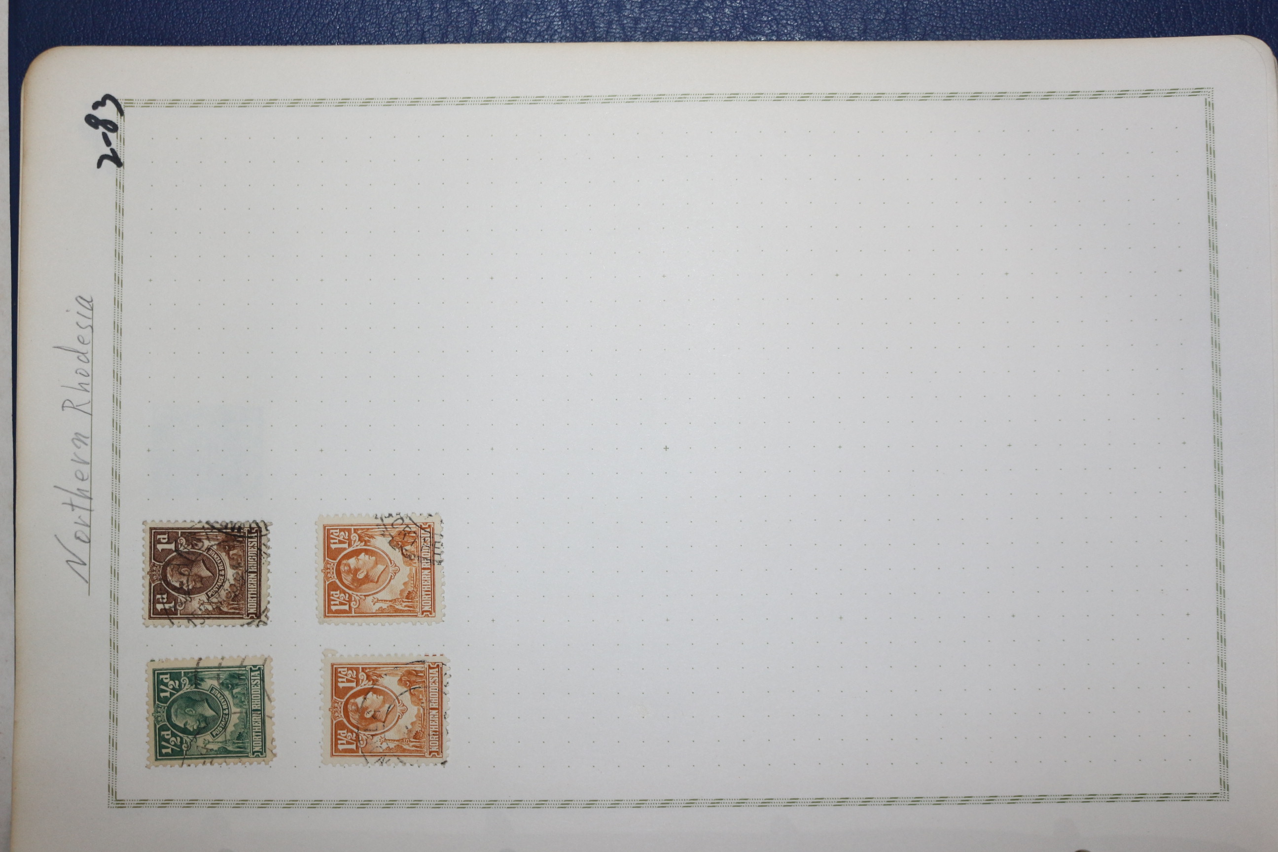 2-83 100년전후의 영국식민지당시 북로디지아 Northern rhodesia 우표 4장