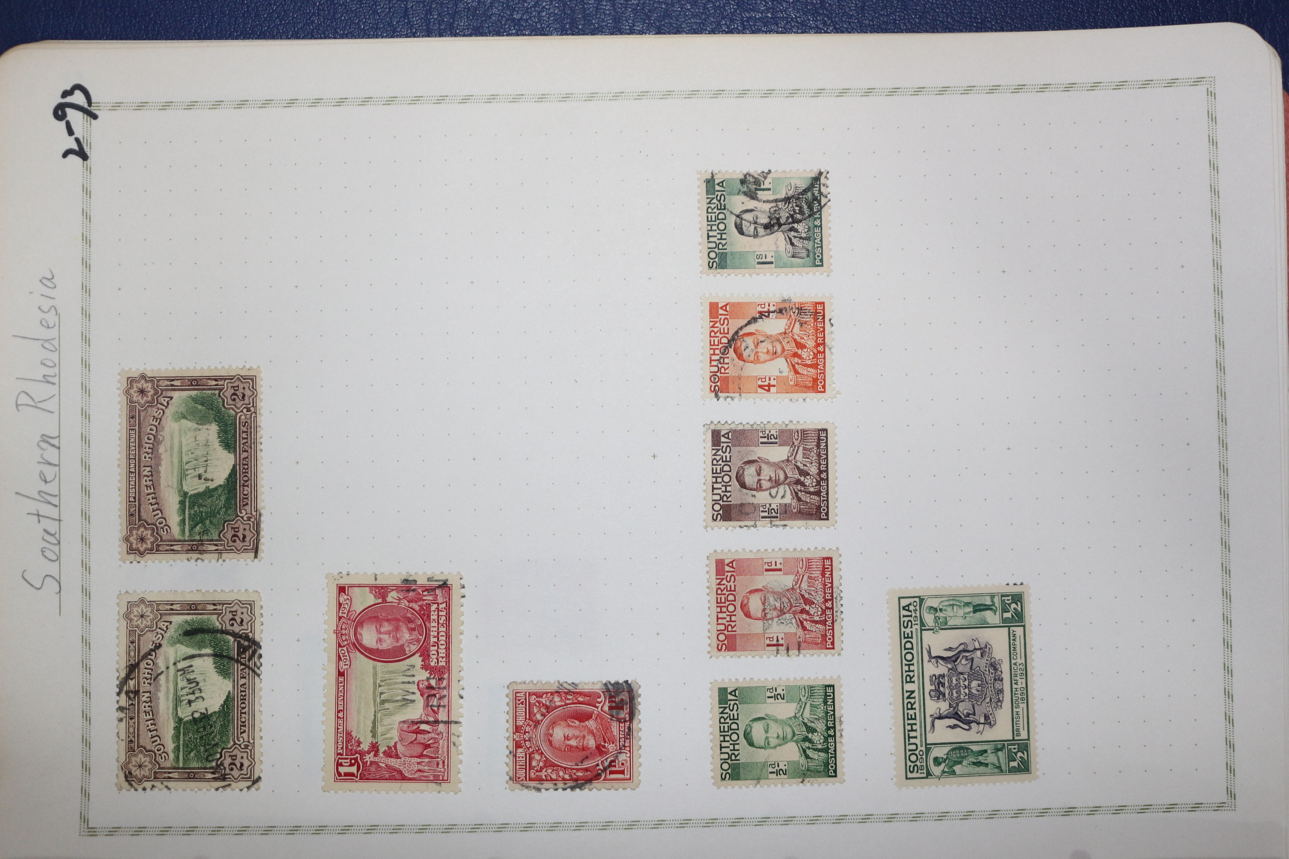 2-93 1923년~1965년 짐바브웨이 남로디지아 southern rhodesia 우표 10장