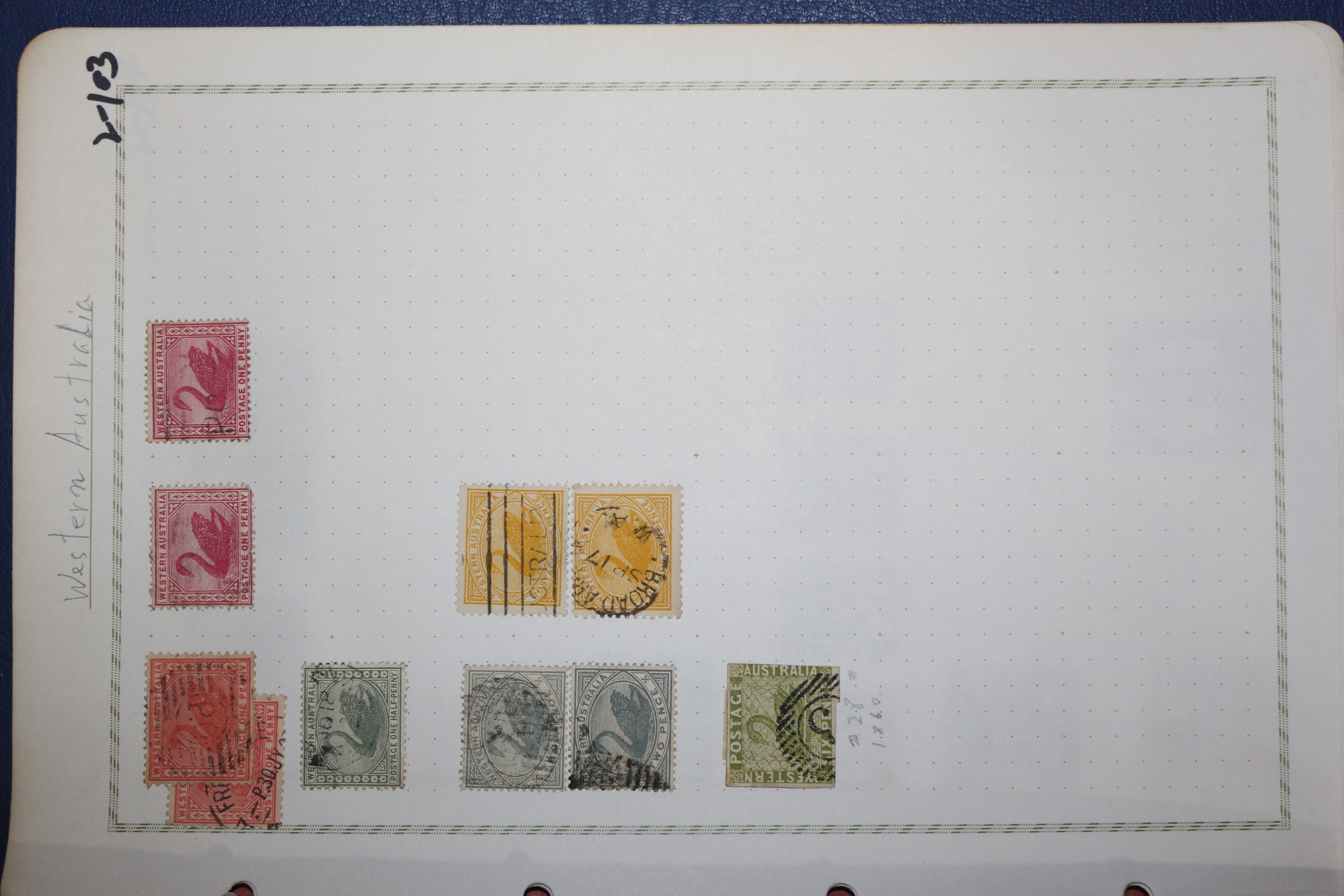 2-103 100년 전후의 서호주 western australia 우표 10장