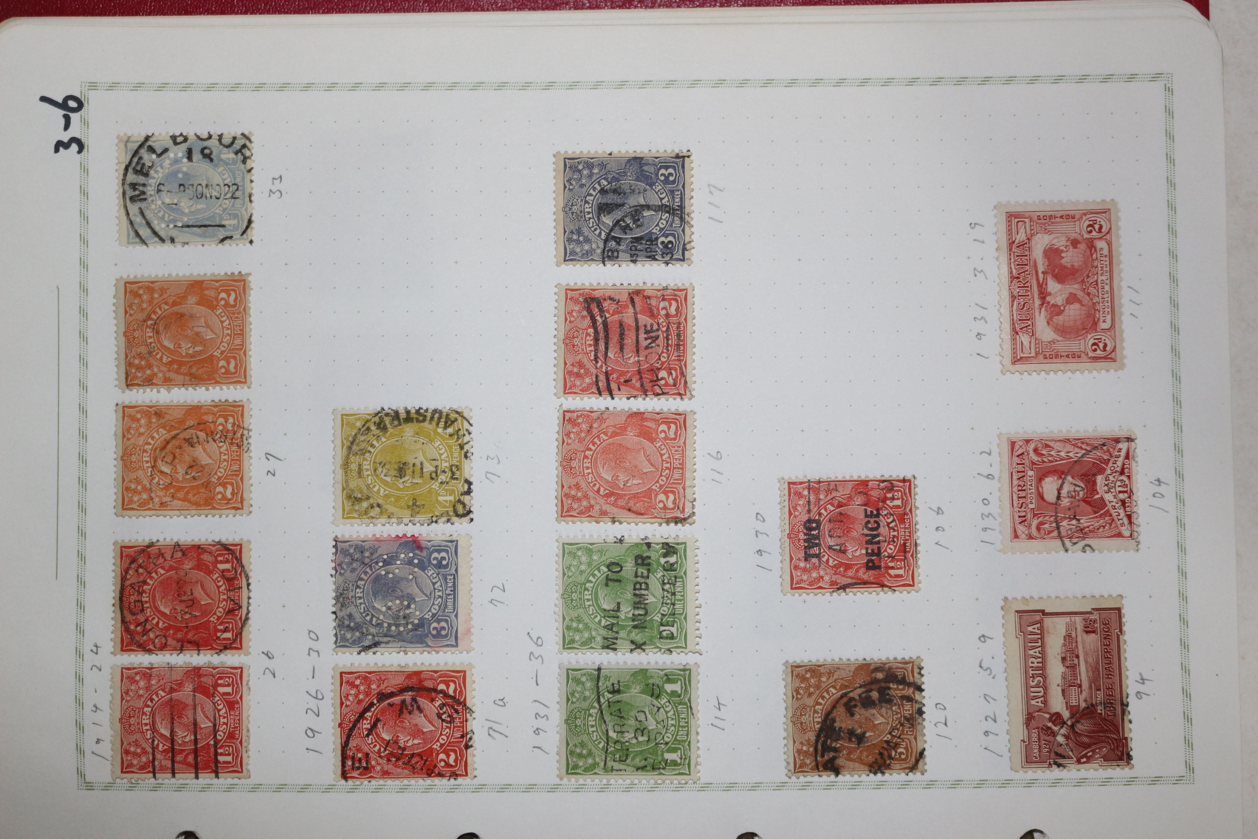 3-6 1914년~1936년 외국우표 18장