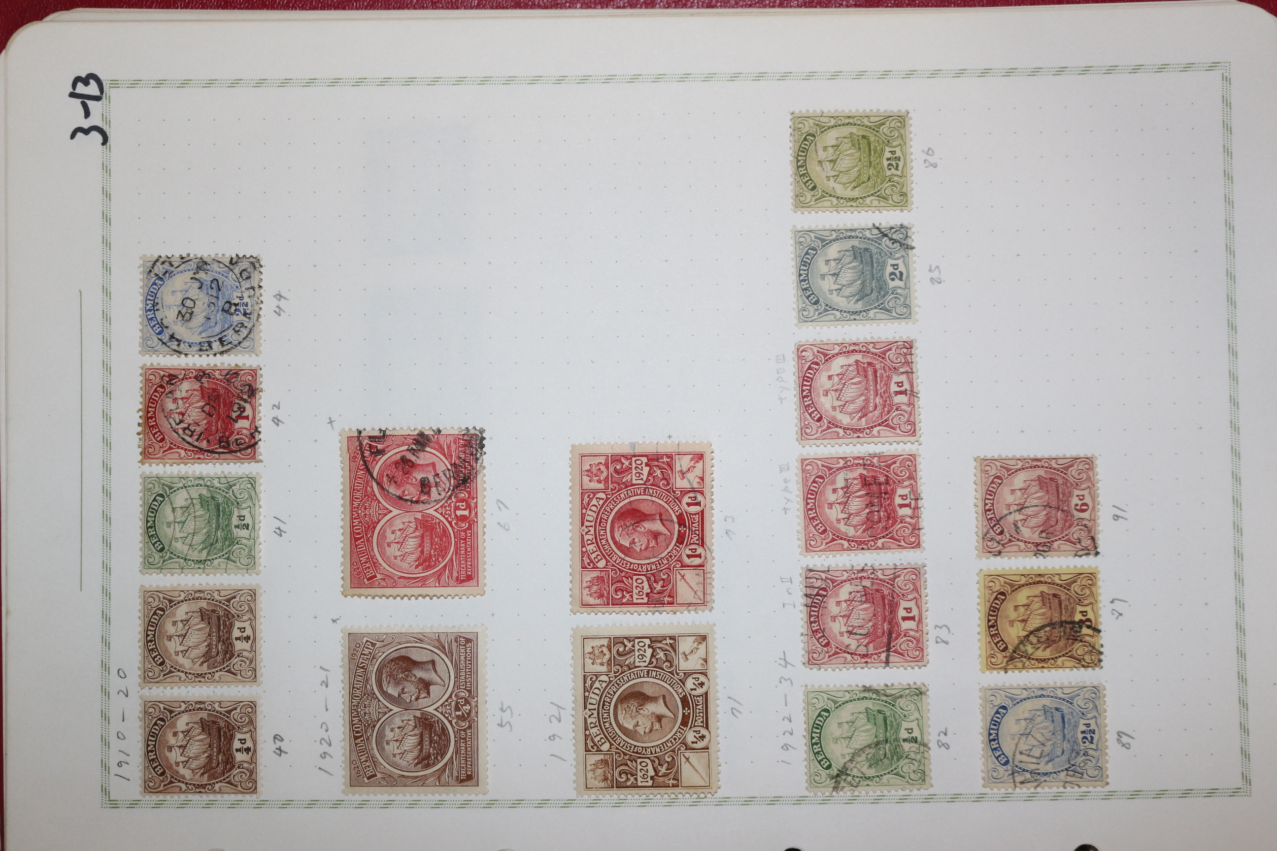 3-13 1910년~1934년 외국우표 18장