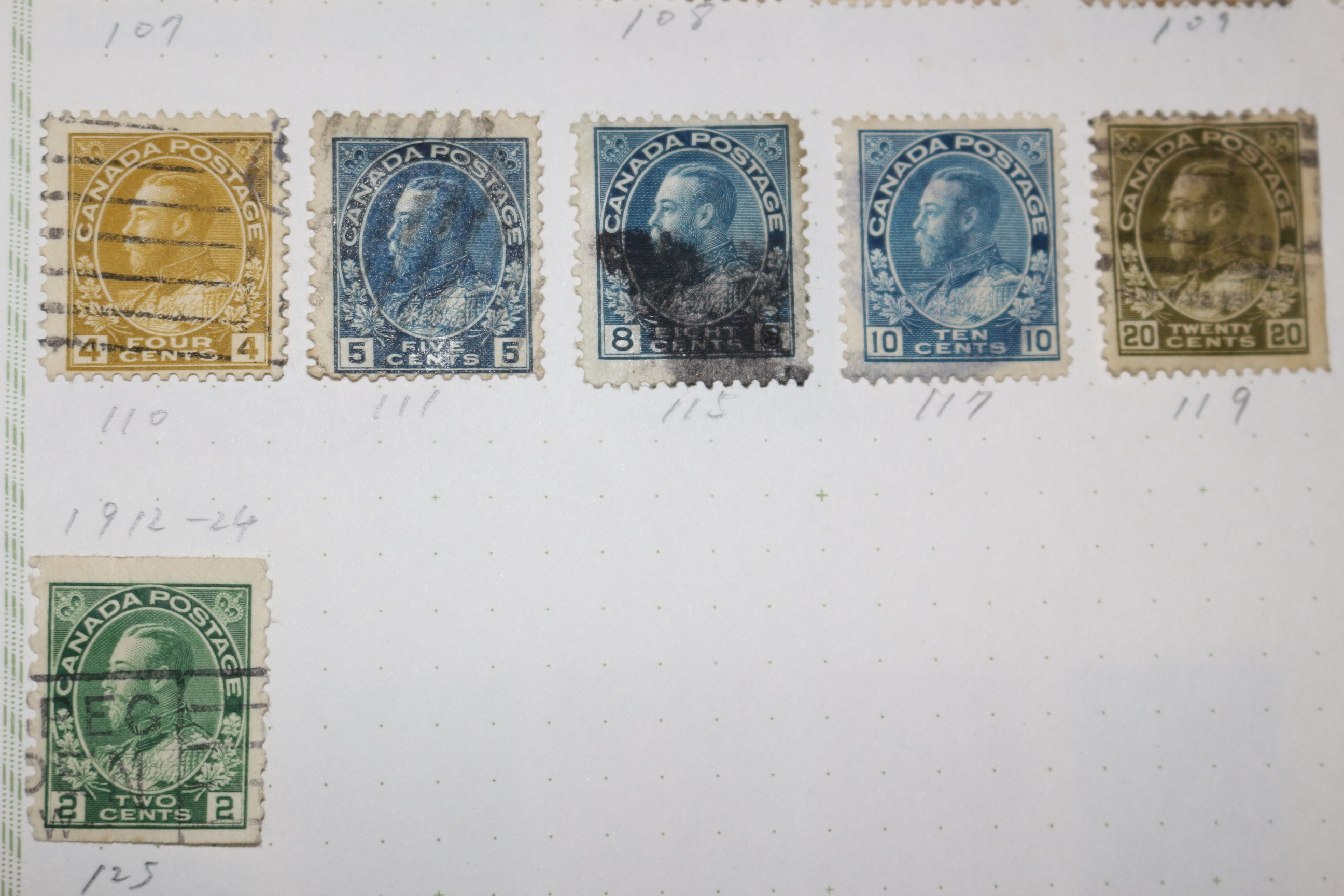 3-18 1912년~1927년 캐나다 canada 우표 23장