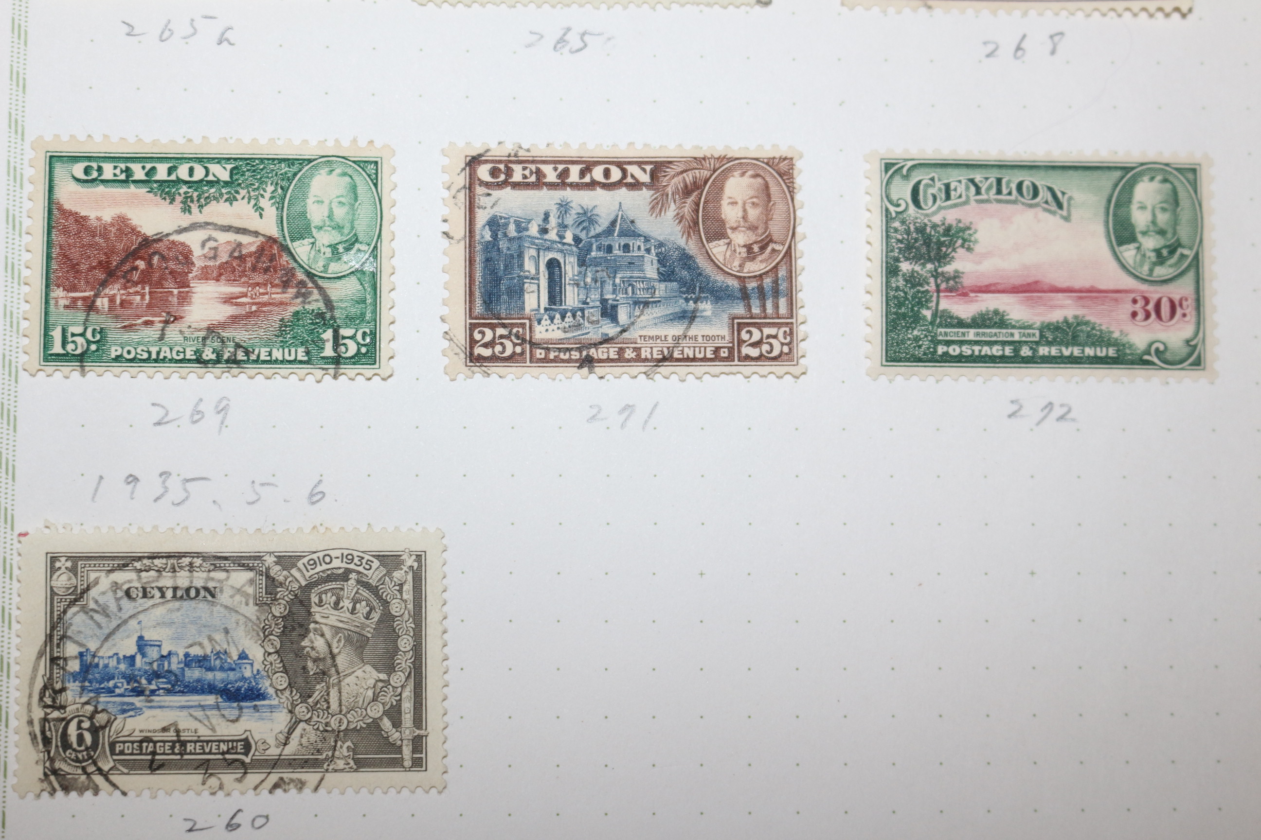 3-23 1918년~1935년 실론섬 ceylon 우표 18장