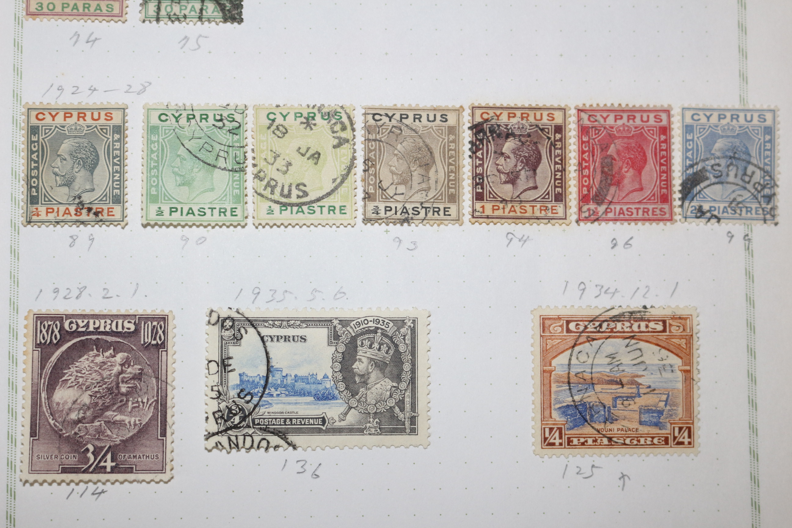 3-25 1912년~1935년 사이프러스 cyprus 우표 20장