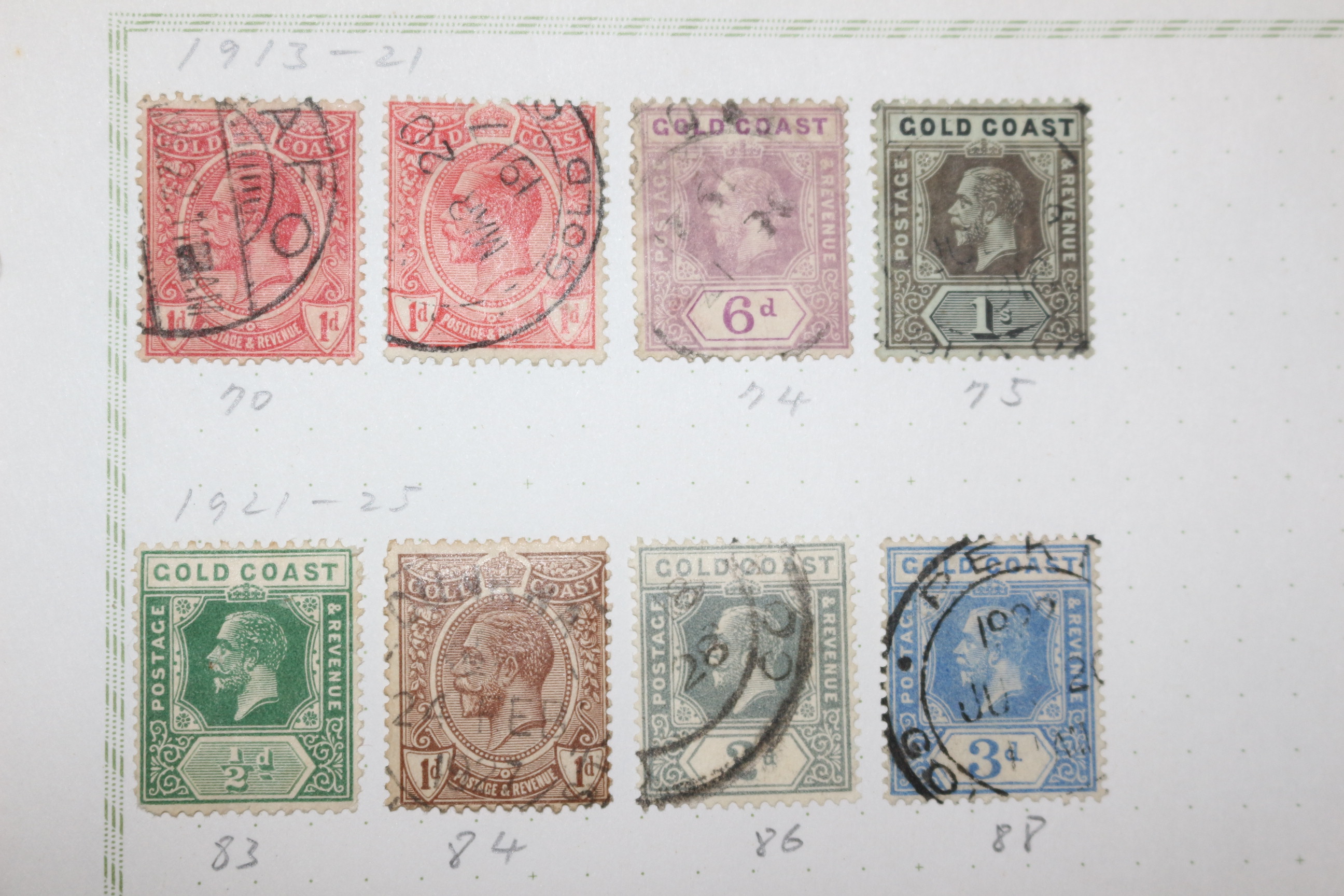 3-31 1913년~1935년 골드코스트 gold coast 우표 14장