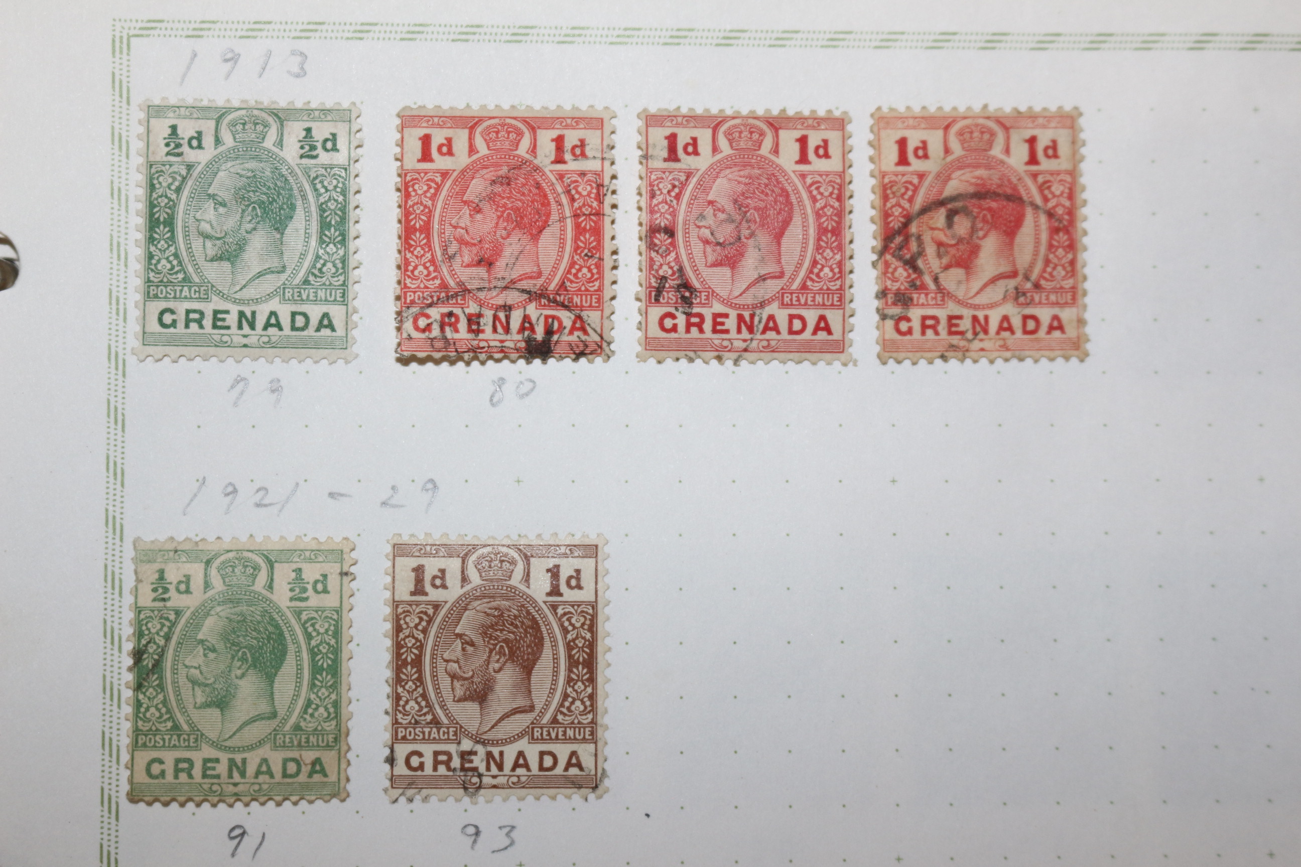 3-32 1913년~1934년 그레나다 grenada 우표 9장