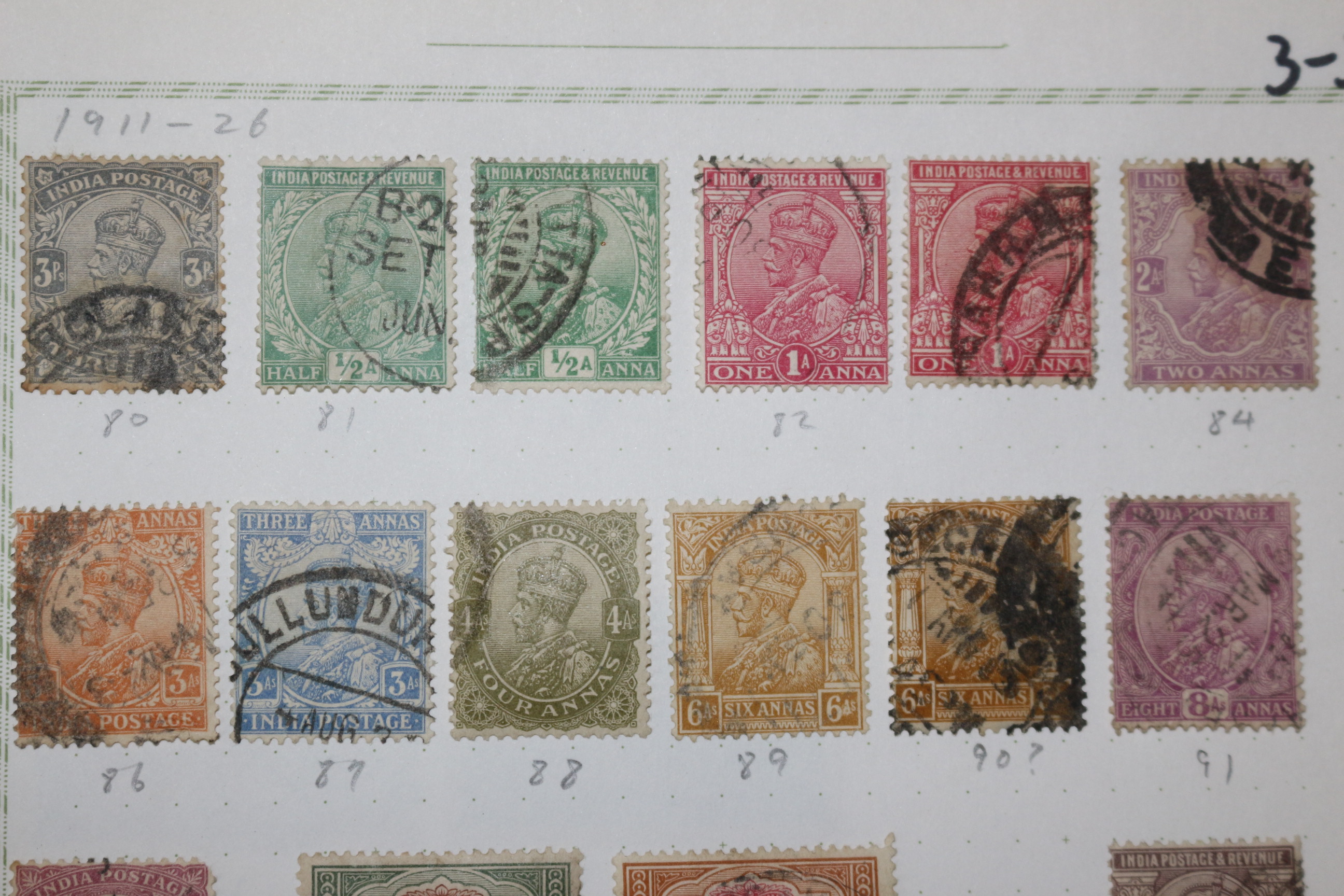 3-34 1911년~1936년 인도 india 우표 30장