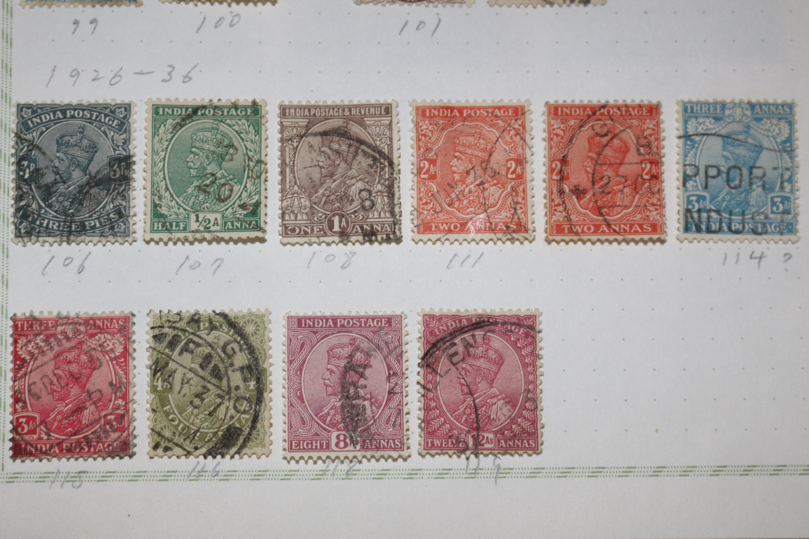 3-34 1911년~1936년 인도 india 우표 30장