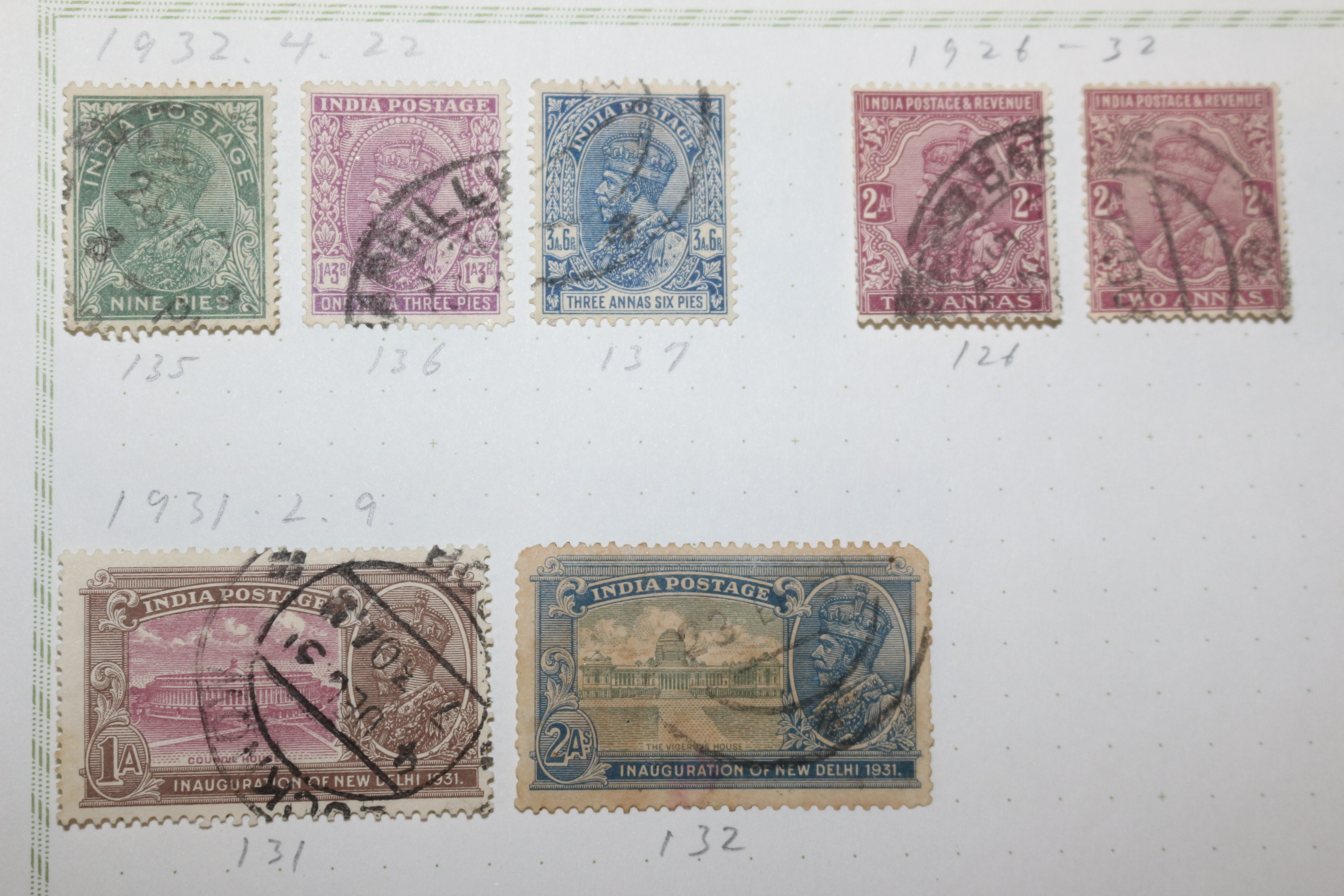 3-35 1931년~1935년 인도 india 우표 14장