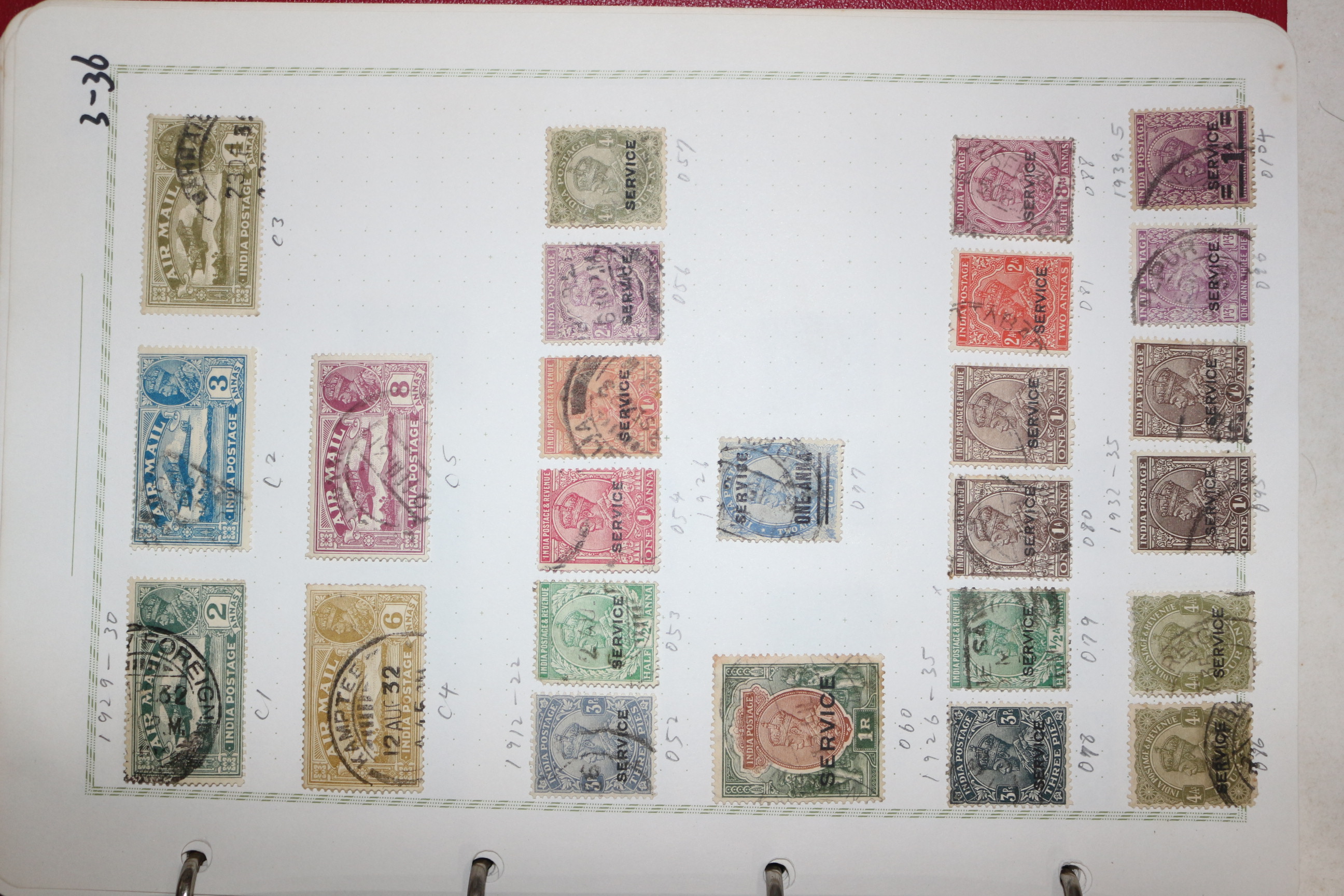 3-36 1912년~1935년 인도 india 우표 25장