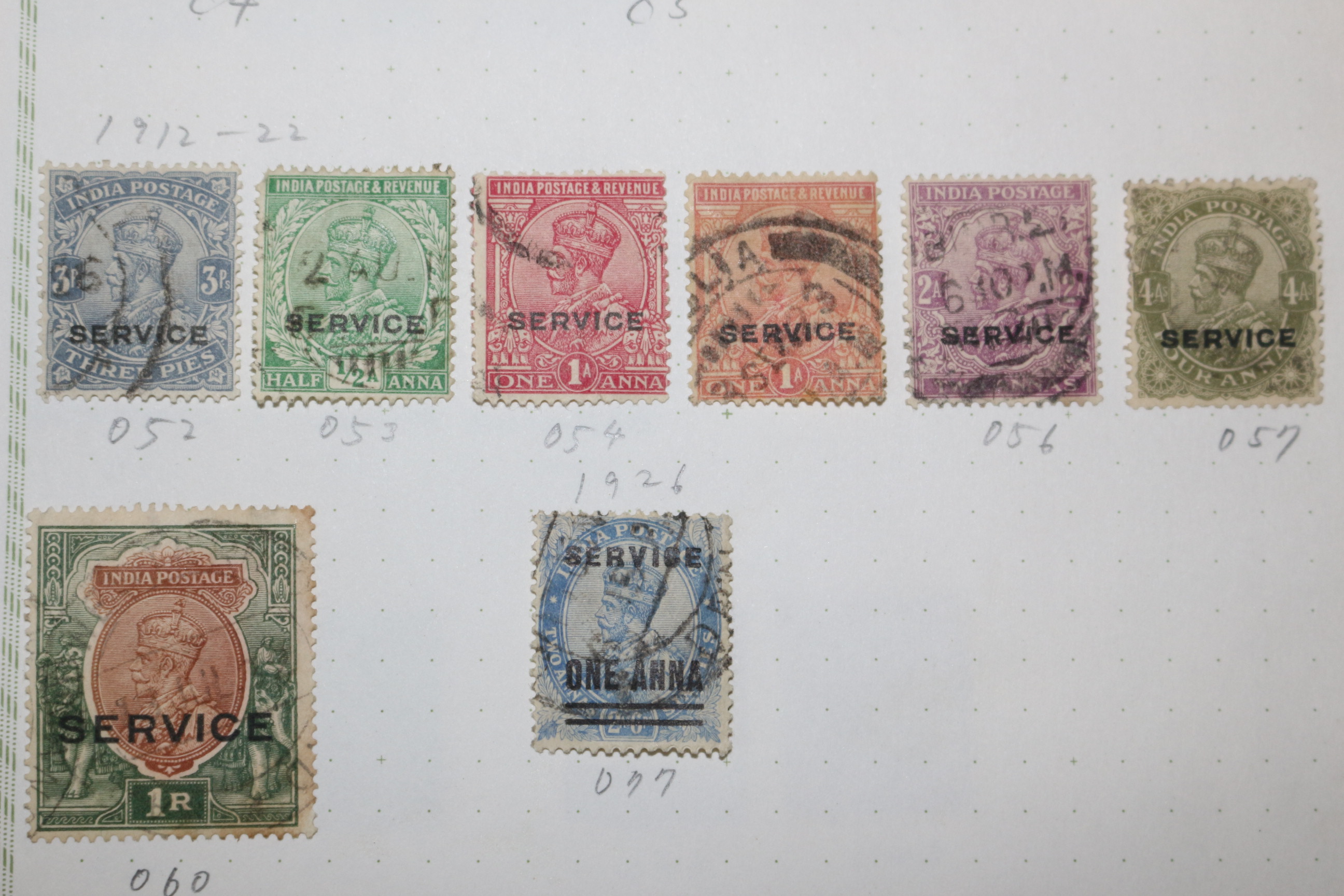 3-36 1912년~1935년 인도 india 우표 25장
