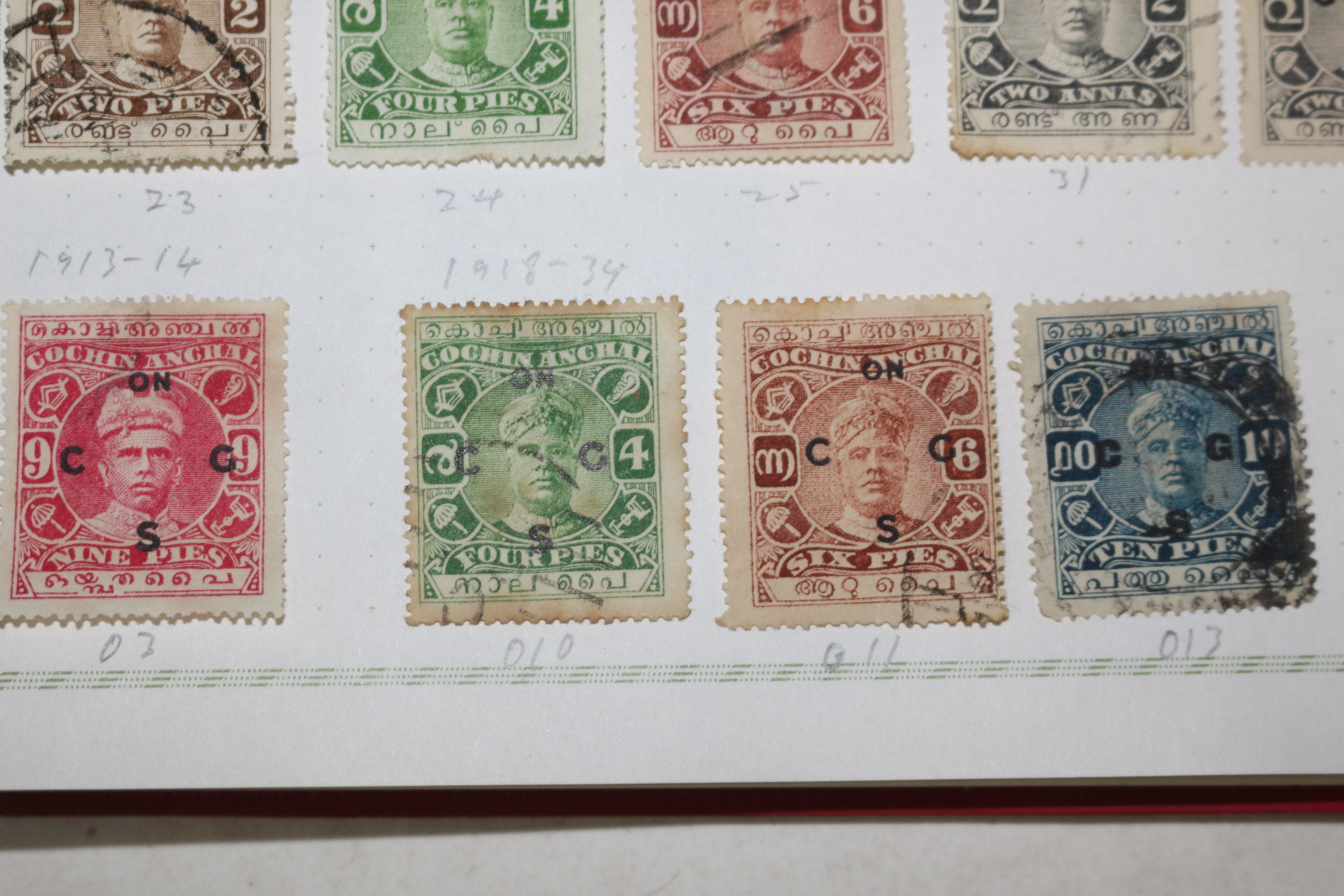 3-38 1908년~1931년 인도 보팔 bhopal 우표 21장