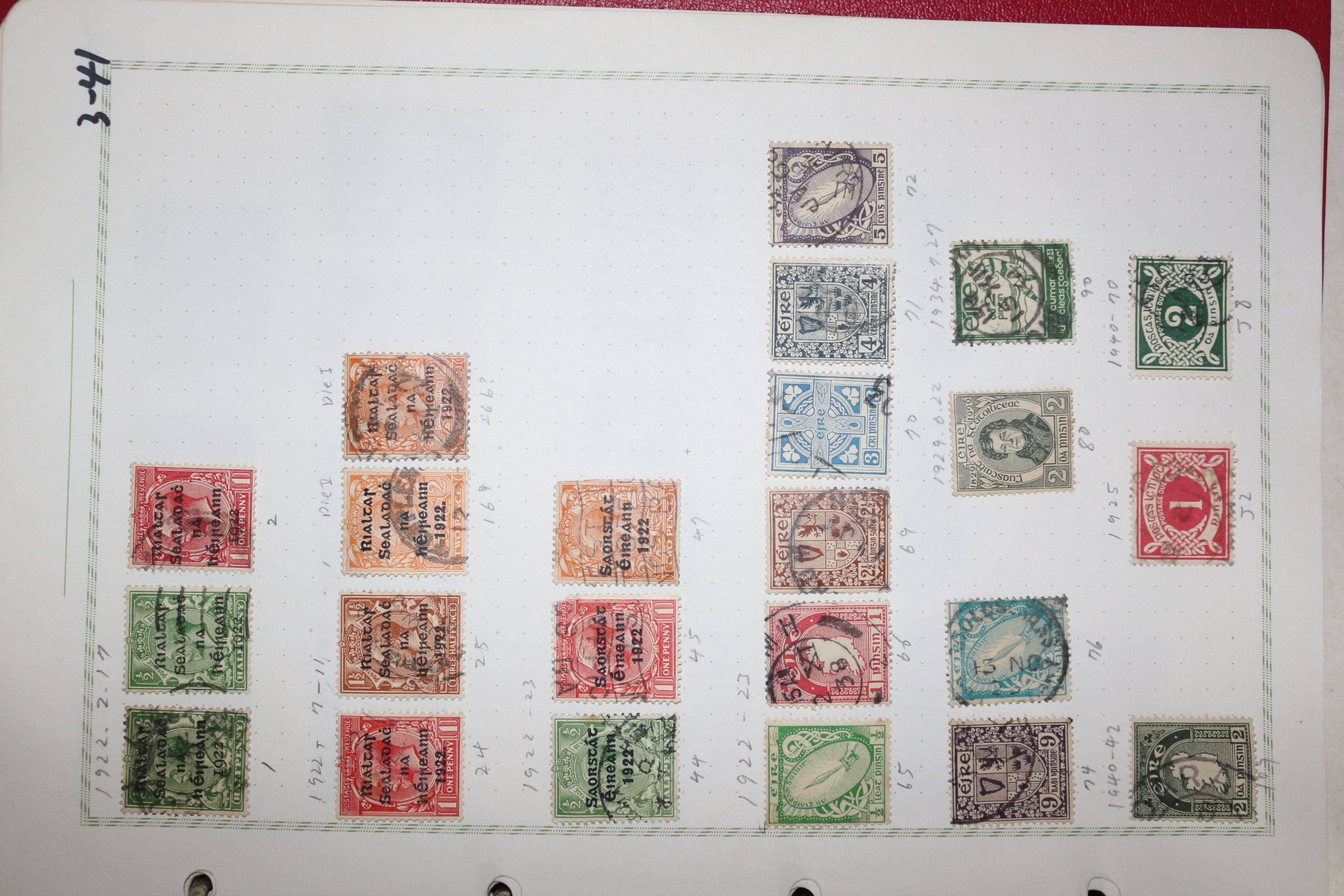 3-41 1922년~1940년 아일랜드 에이레 eire 우표 23장